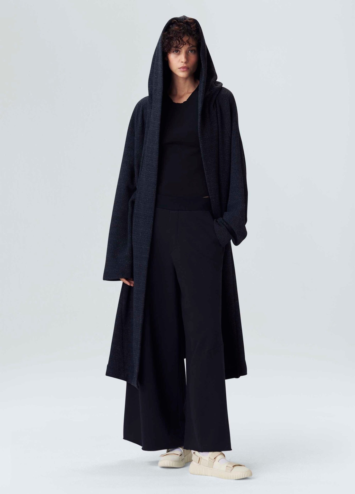 TRENCH COAT MOLETOM CHENILLE PRETO