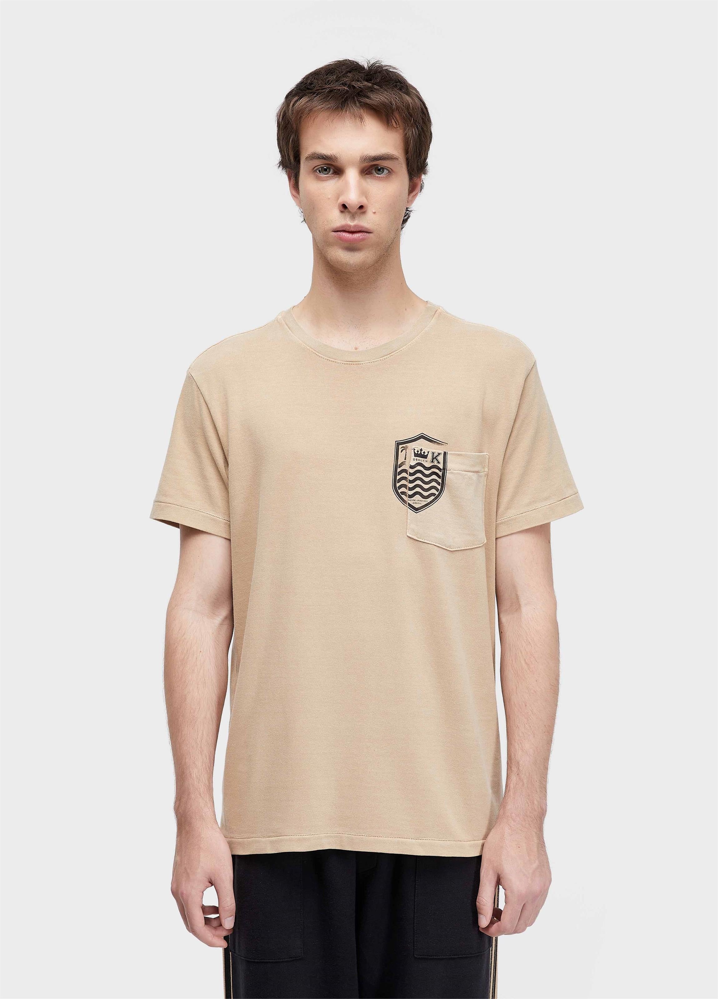 T-SHIRT BOLSO BRASAO MC CAQUI