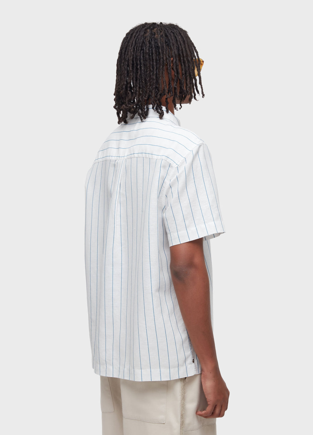 CAMISA BLEU STRIPES MC OFF-WHITE/AZUL