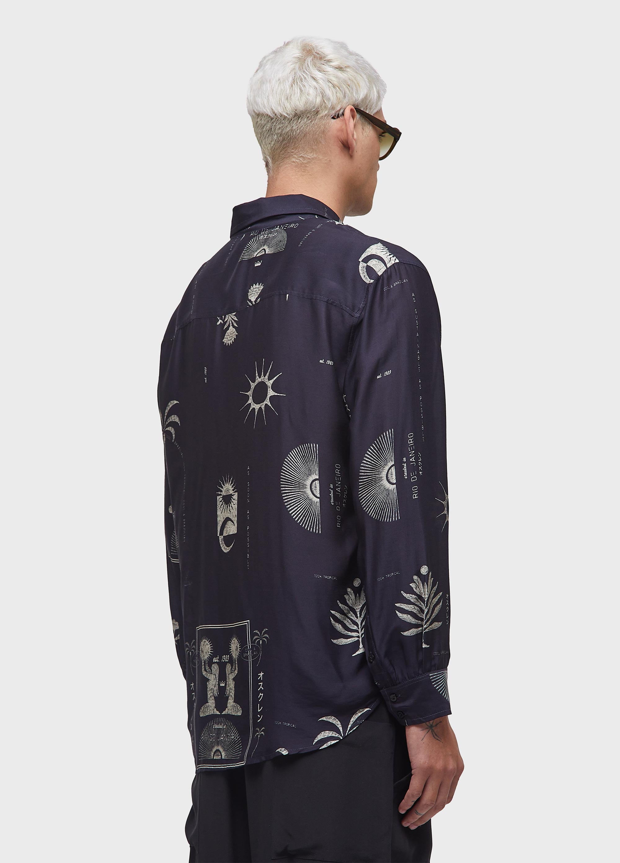 CAMISA 1989 ML PRETO/OFF-WHITE