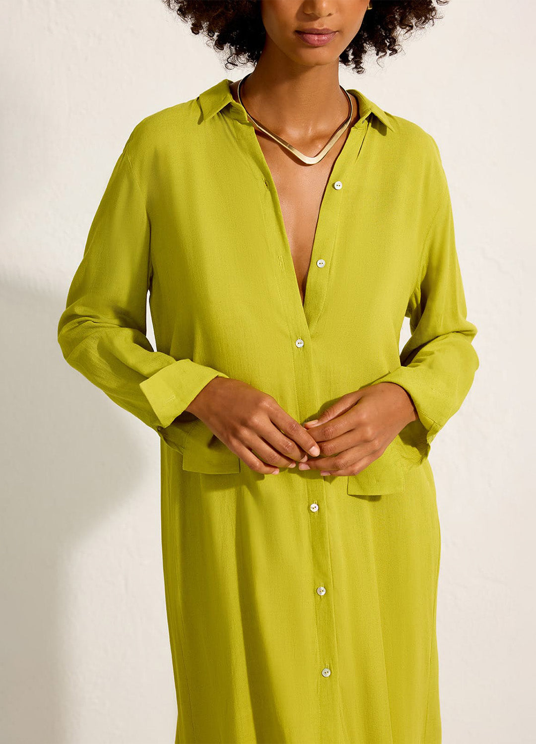 CHEMISIER PREGA COSTAS VERDE HORTO