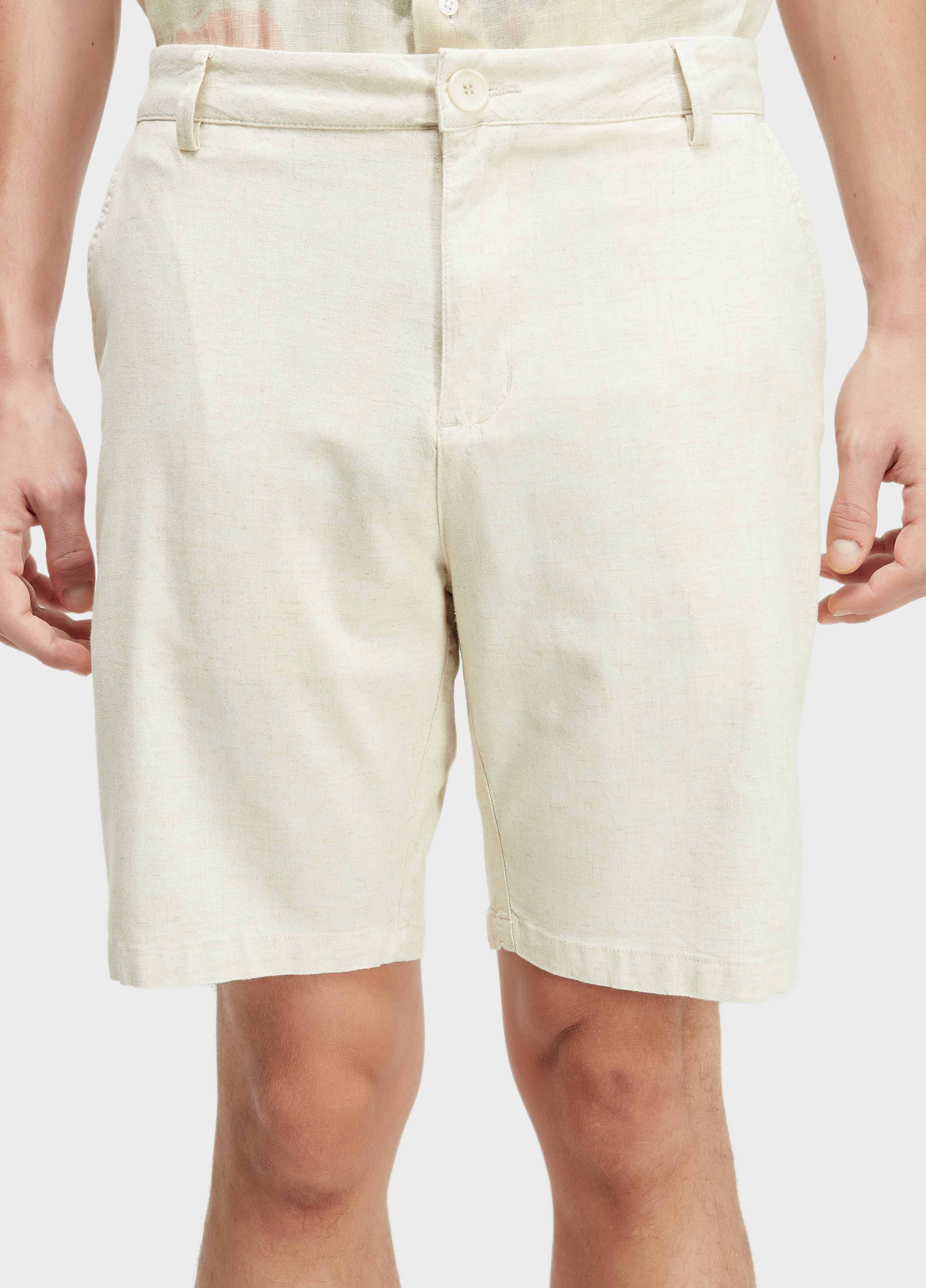 BERMUDA ALFAIATARIA BASIC LINEN NATURAL