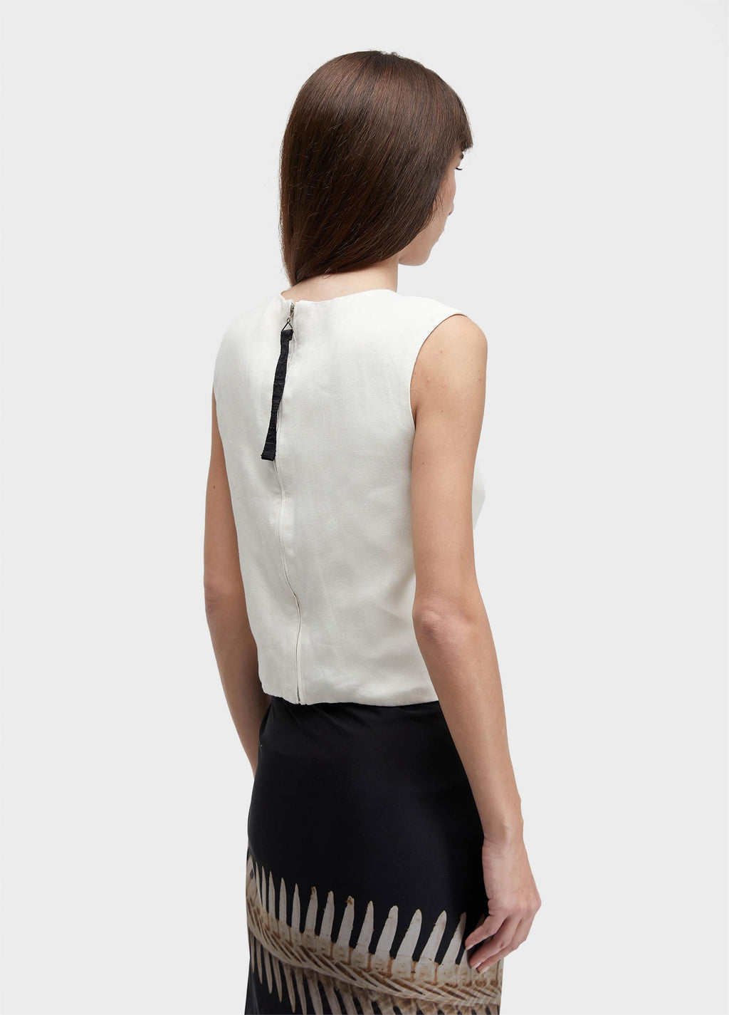 BLUSA SLEEVELESS PESPONTOS LINEN