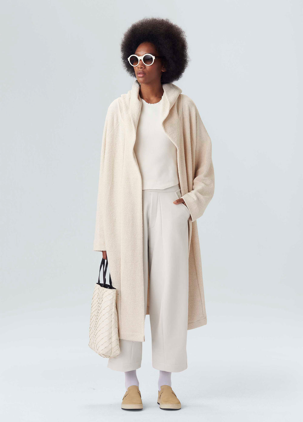 TRENCH COAT MOLETOM CHENILLE OFF-WHITE