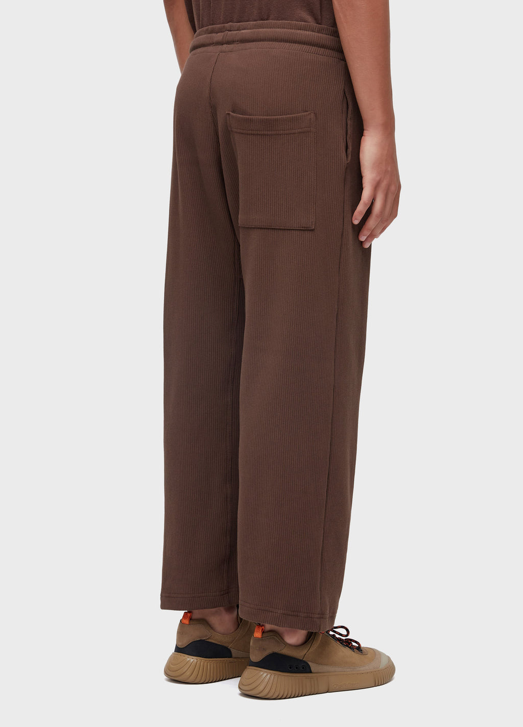 CALÇA KIMONO CANELADA MARROM NOZ