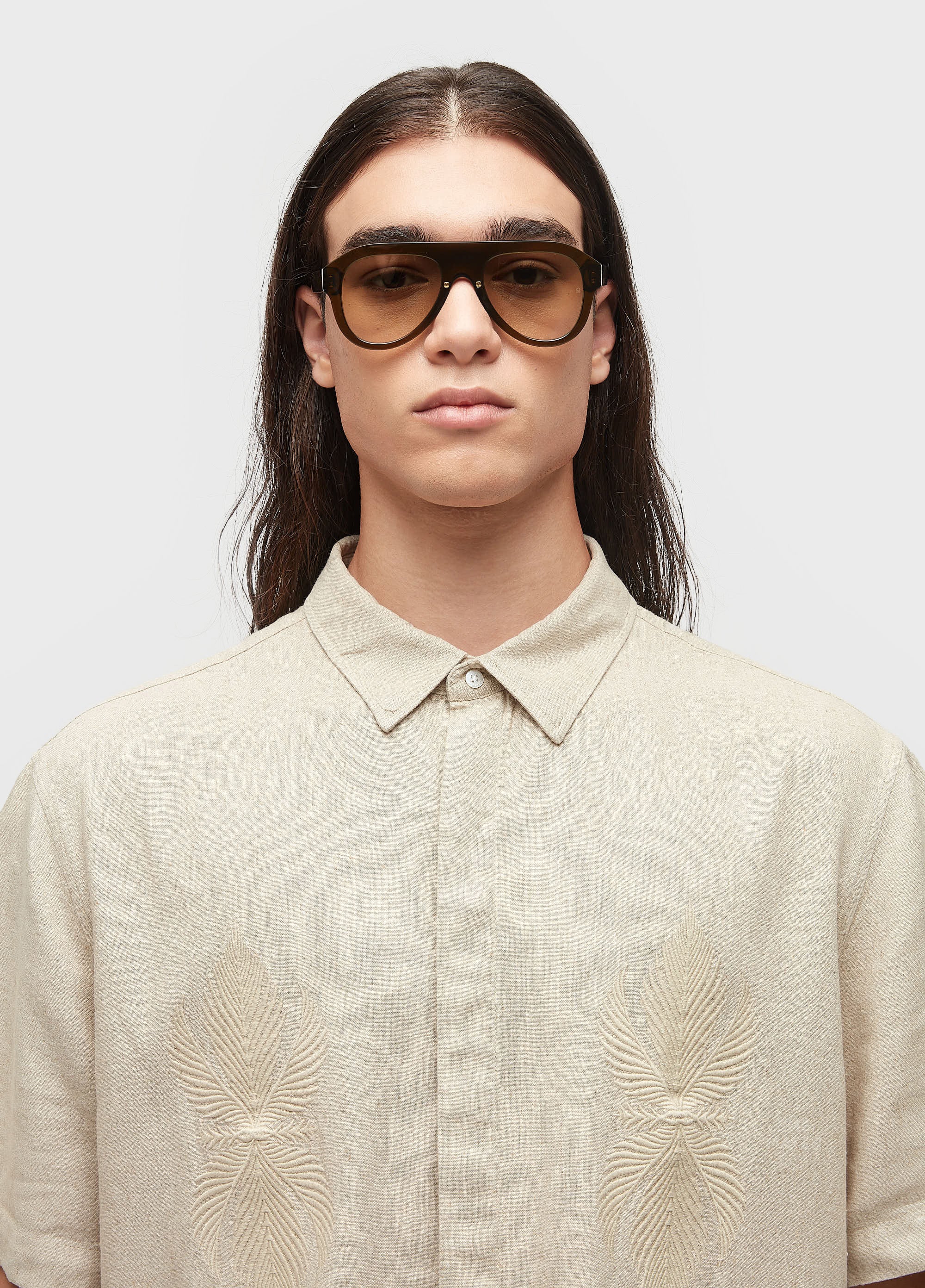 CAMISA LINEN BORDADO MC