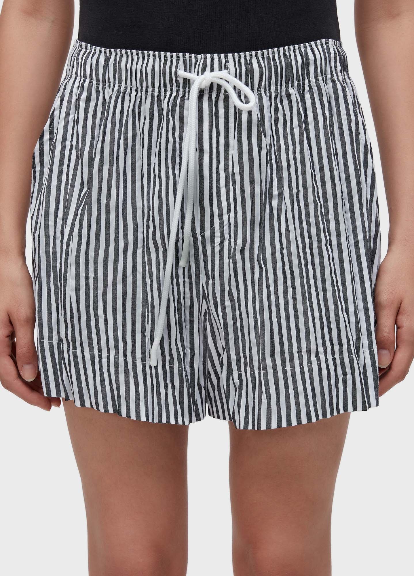 SHORT WRINKLE TRICOLINE FIO TINTO OFF-WHITE/PRETO