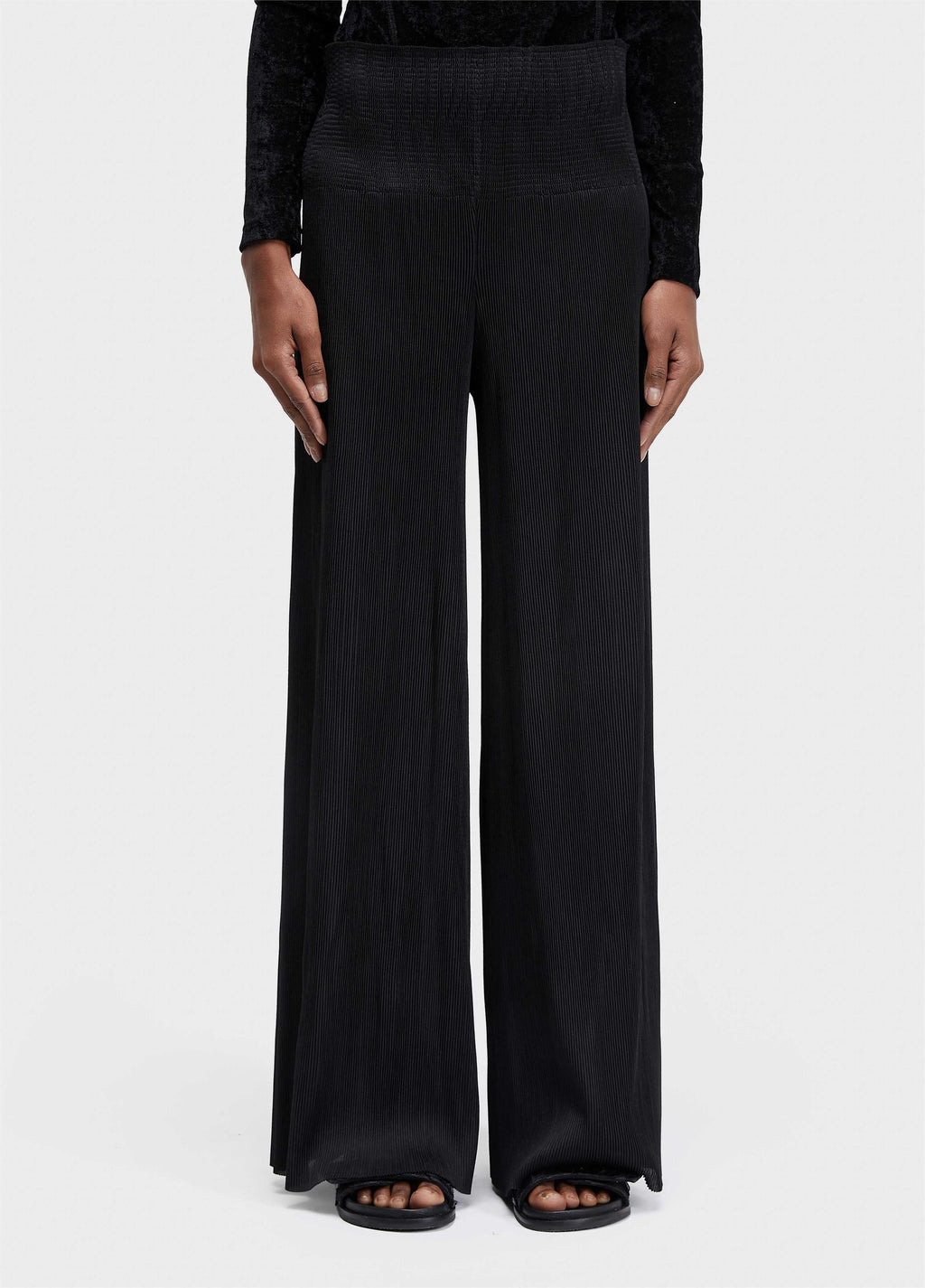 CALÇA PANTALONA LASTEX PLISSÊ