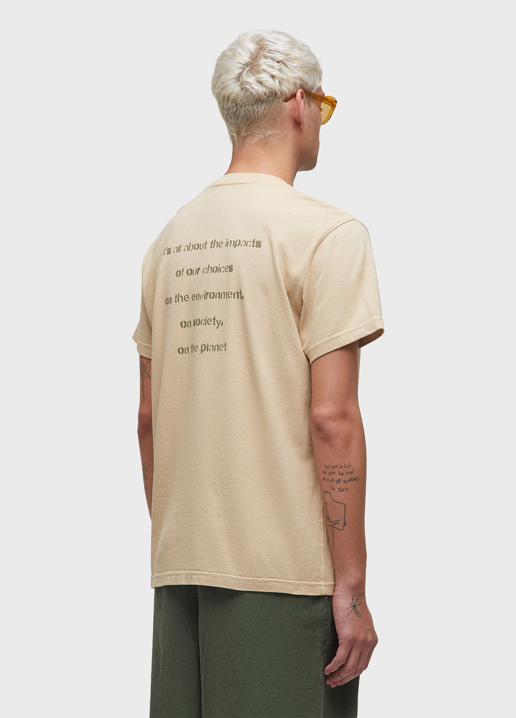 T-SHIRT DOUBLE FACE E-COLORS OSKLEN E MC CAQUI