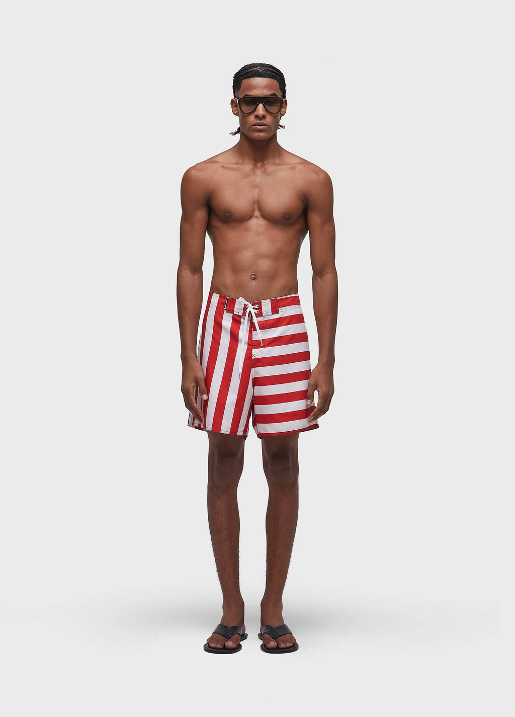 BERMUDA SURF GRECIA OFF-WHITE/VERMELHO