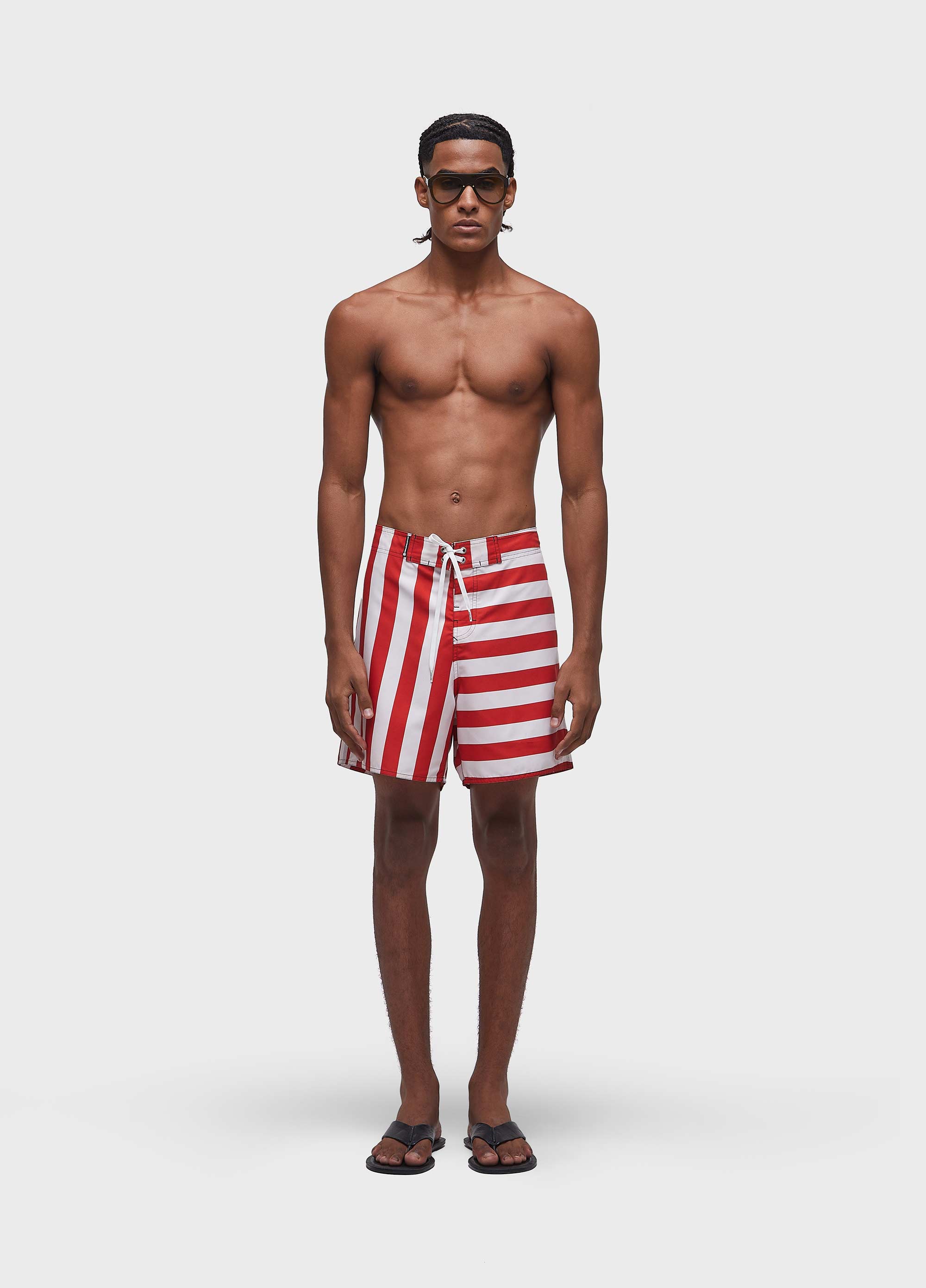 BERMUDA SURF GRECIA OFF-WHITE/VERMELHO
