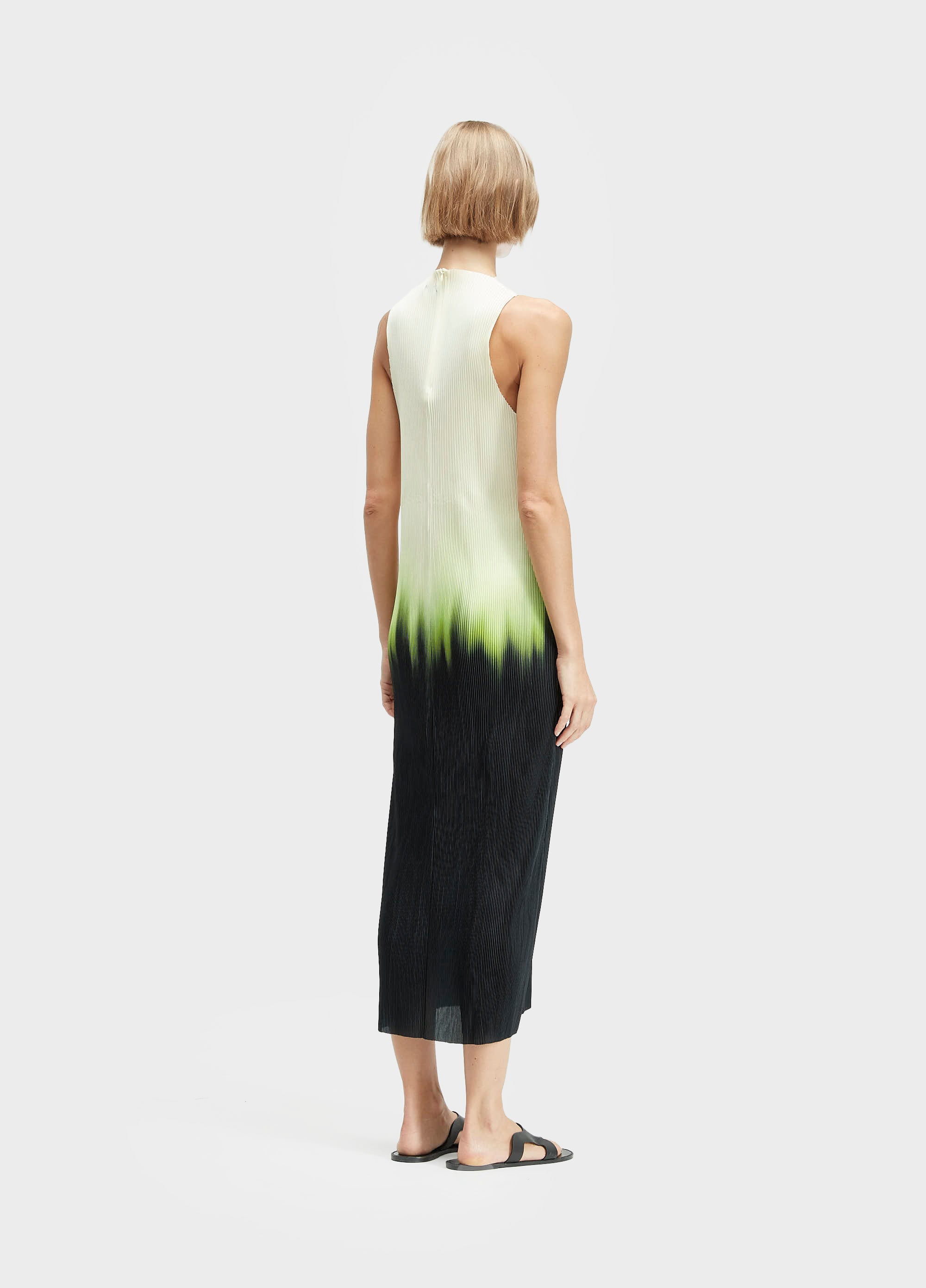 VESTIDO PLISSE BLURRED NEON