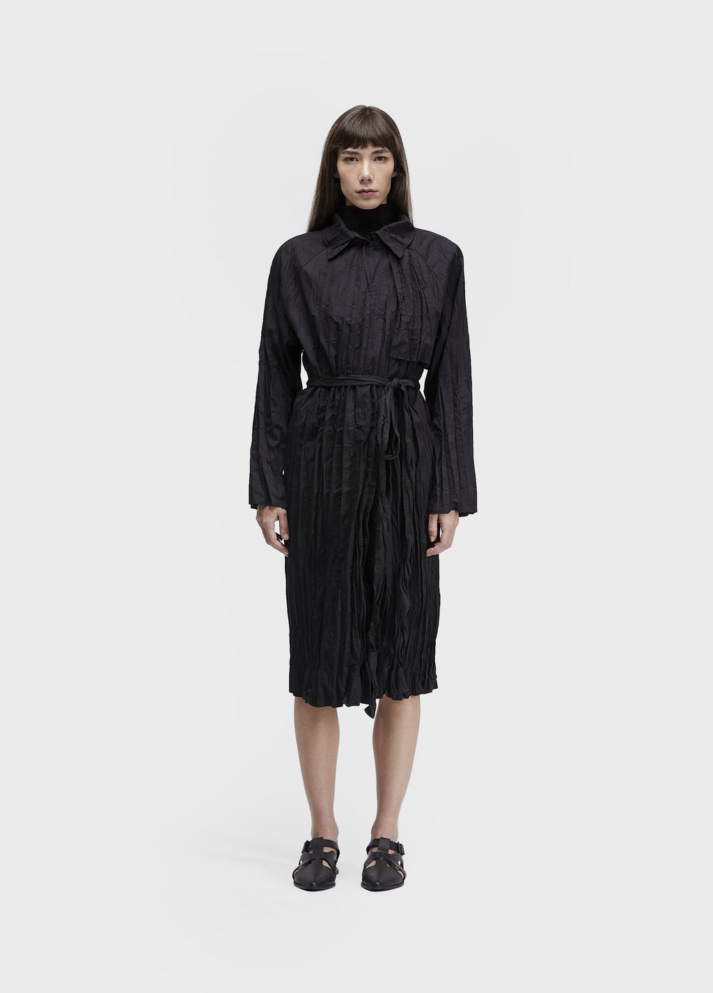 TRENCH COAT WRINKLED TRICOLINE
