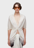 PONCHO PLISSE OFF-WHITE