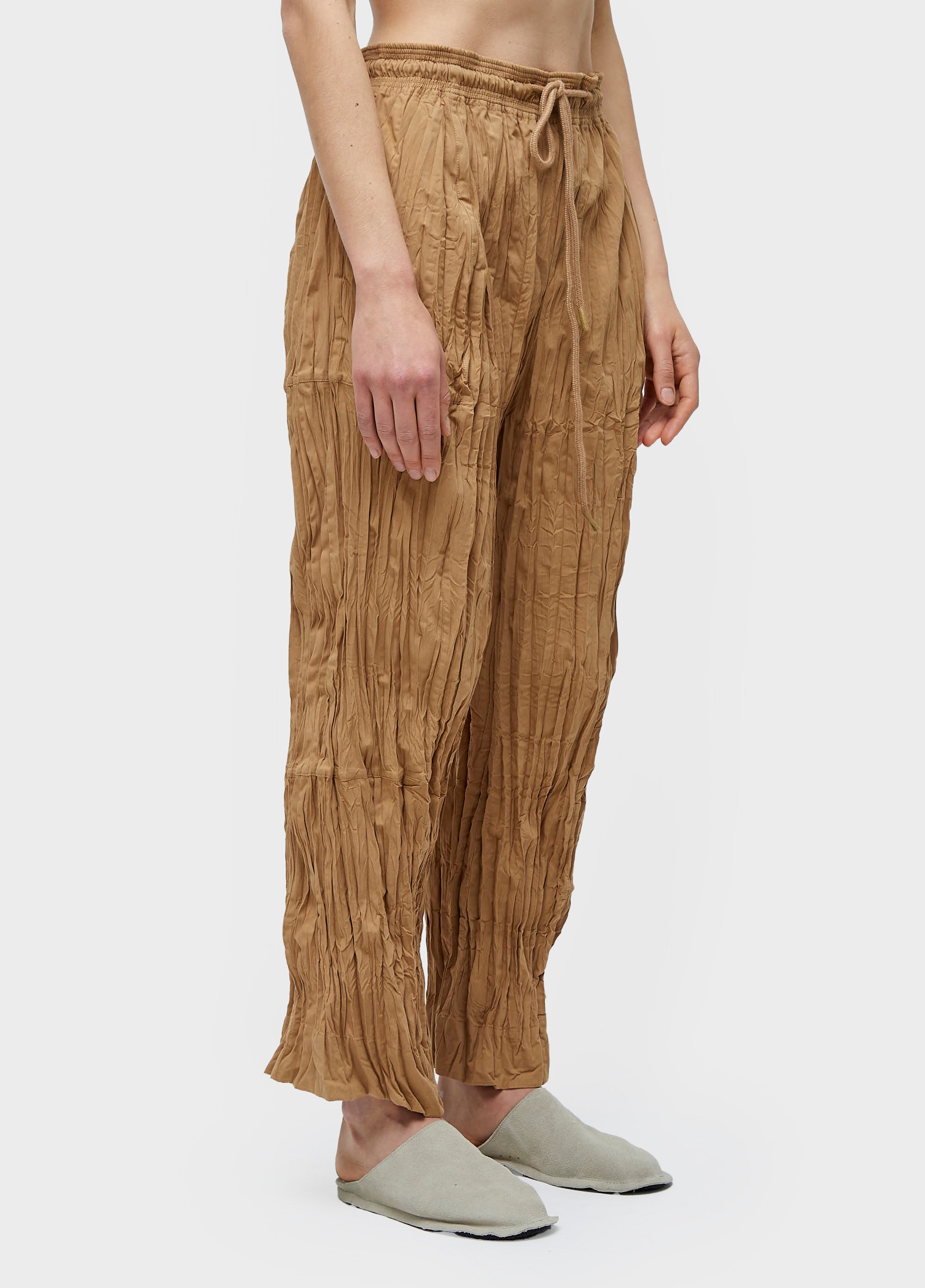 CALÇA RECORTES TRICOLINE WRINKLED