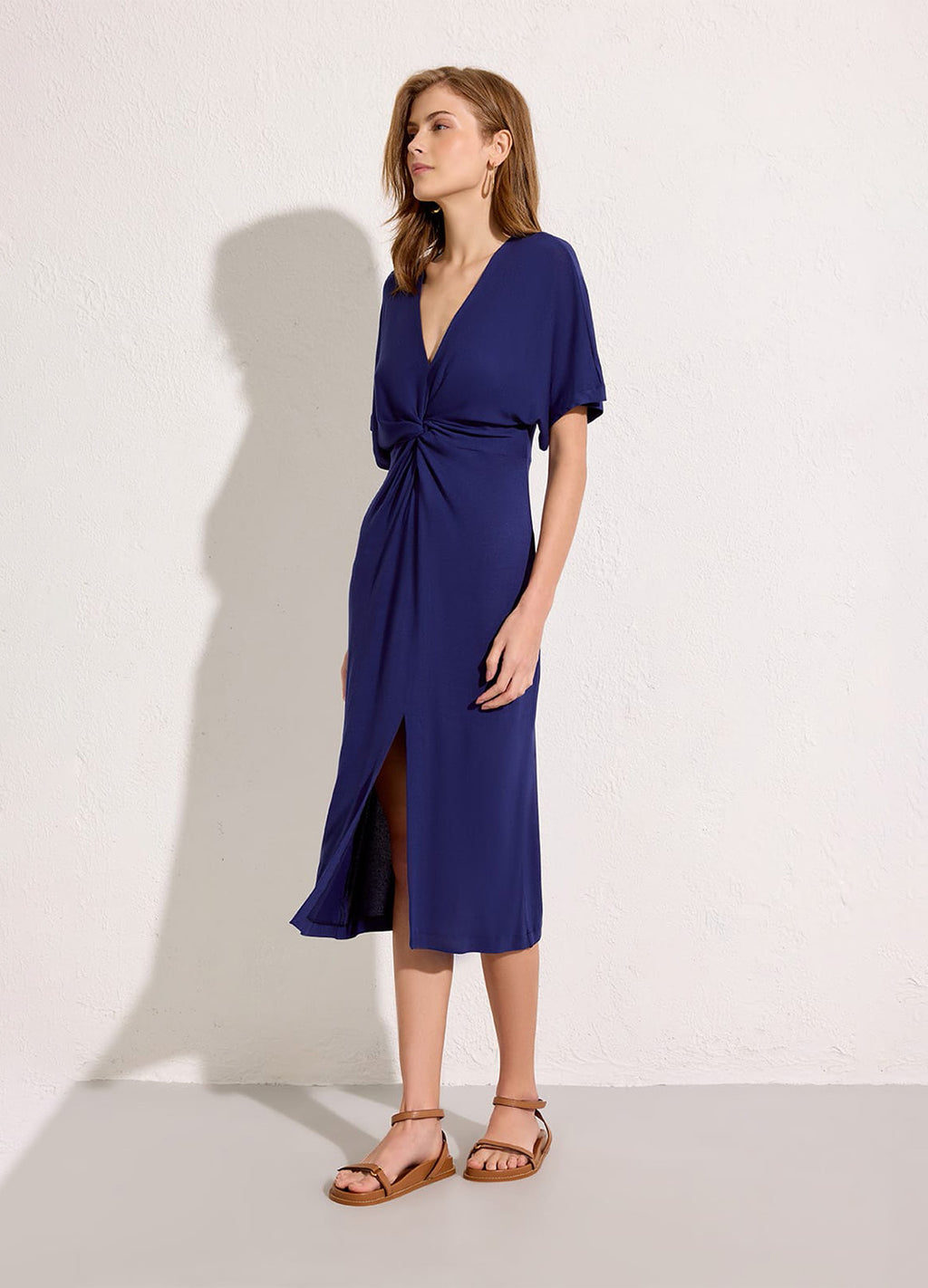 SAÍDA TORÇÃO MALHA TRICOT MARINHO PROFUNDO