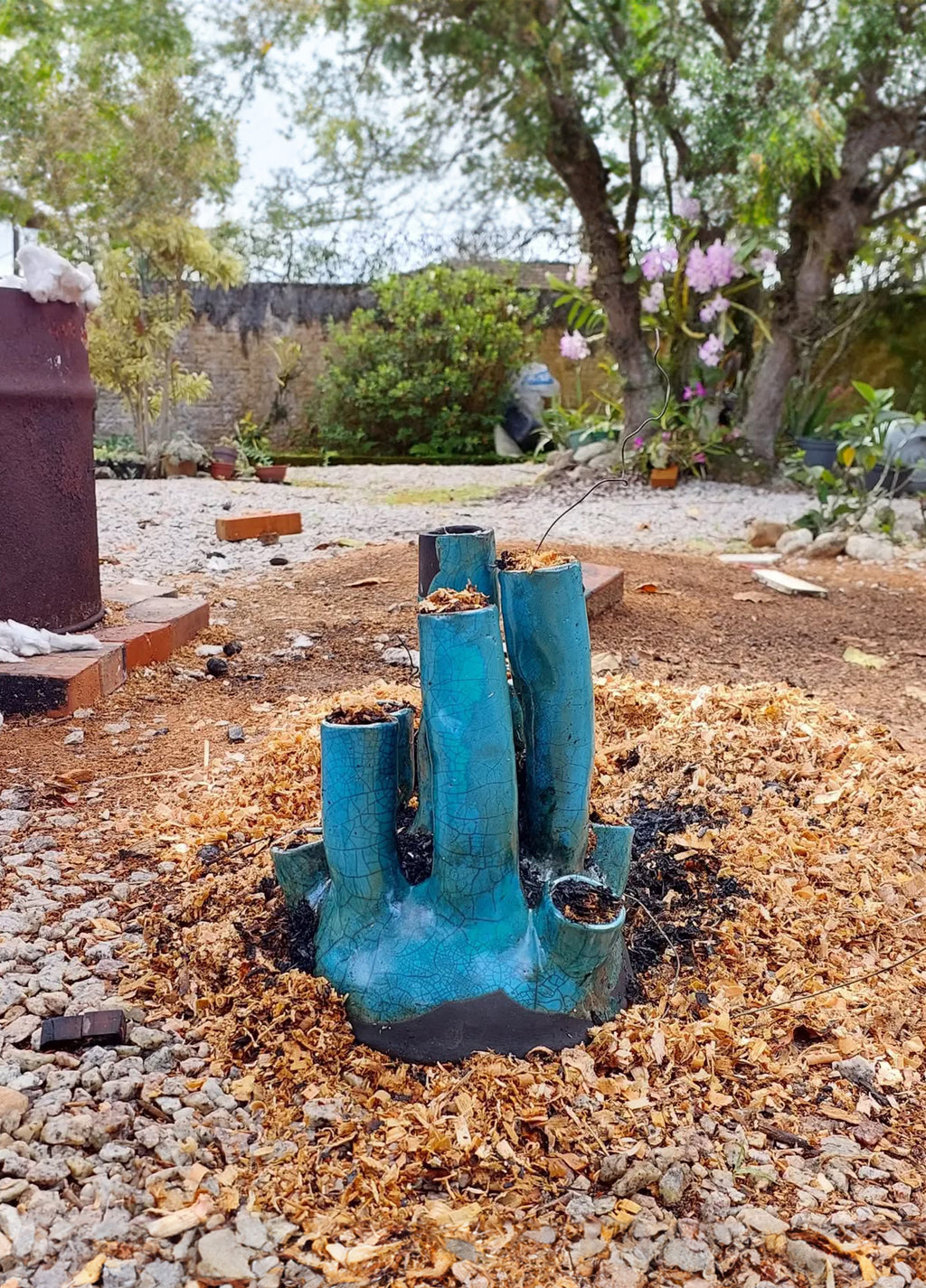 CASTIÇAL CORAL AZUL