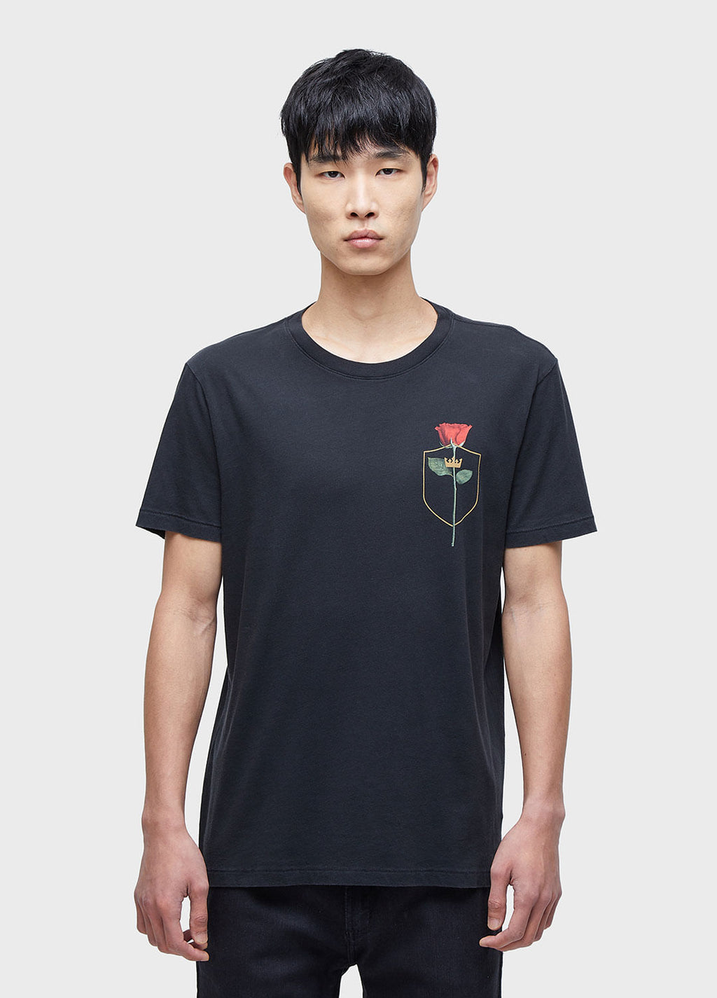 T-SHIRT SOFT USED BRASÃO ROSA MC