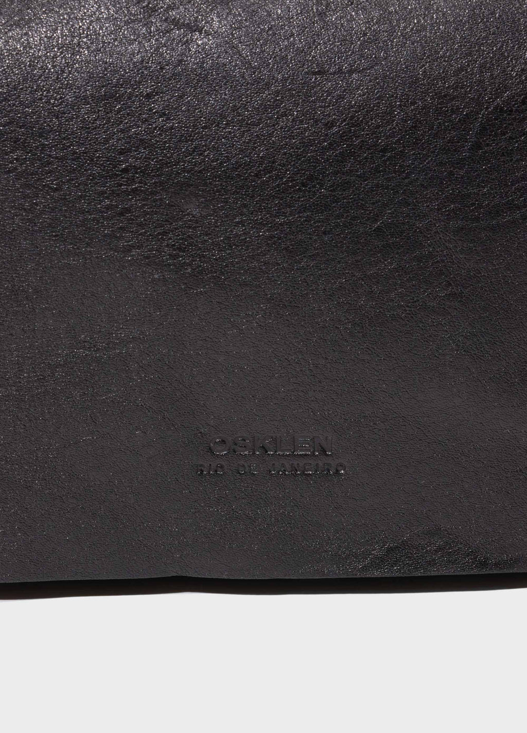 SMALL LEATHER CROSSBODY E-BASICS BAG PRETO