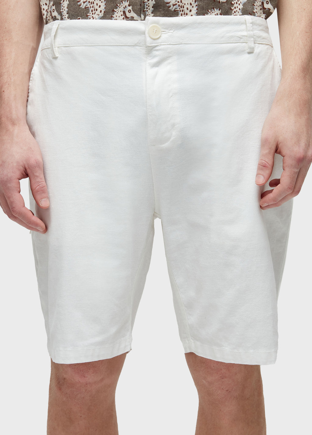 BERMUDA ALFAIATARIA BASIC LINEN BRANCO