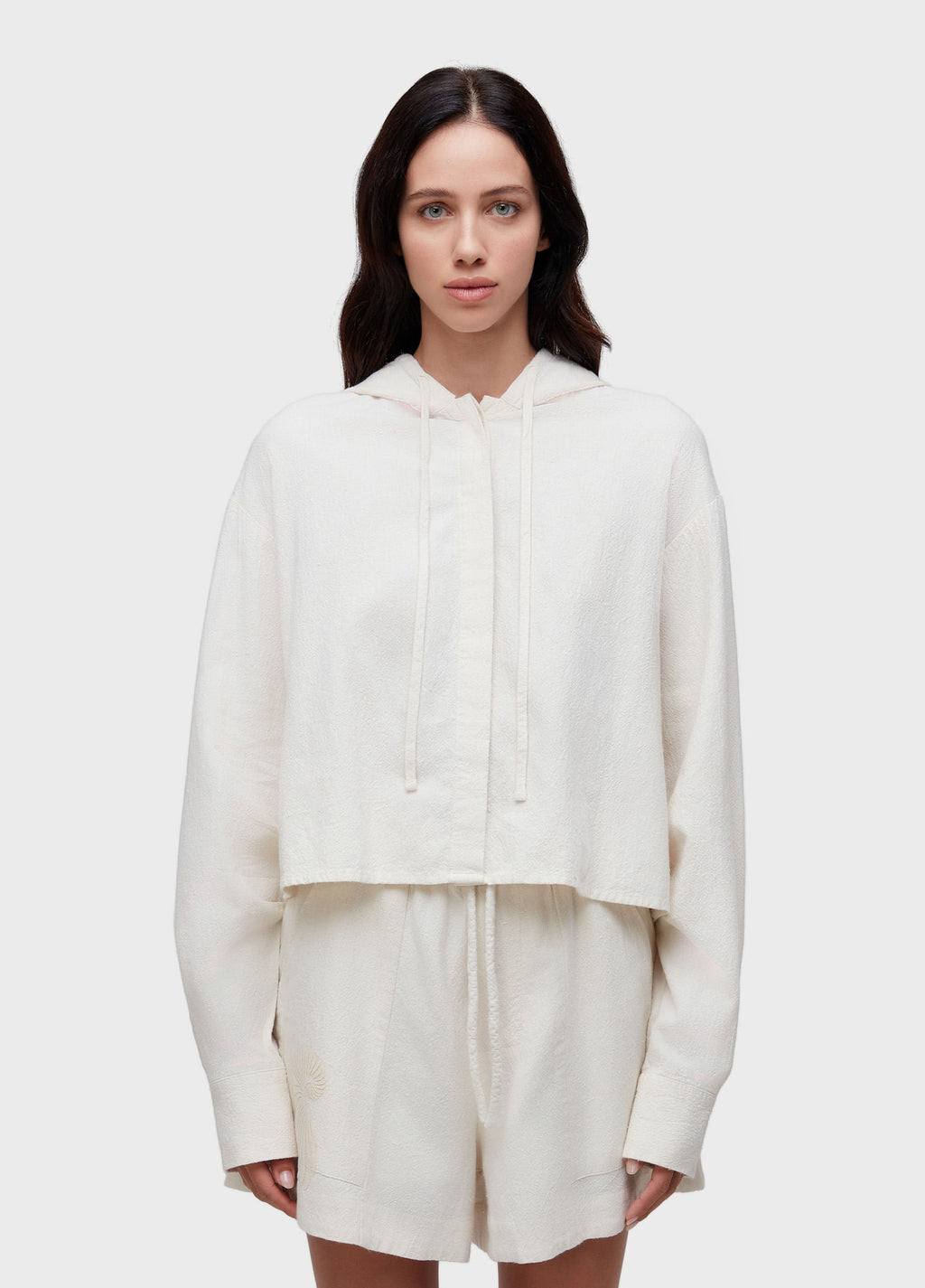 CAMISA BORDADO CONCHA OFF-WHITE