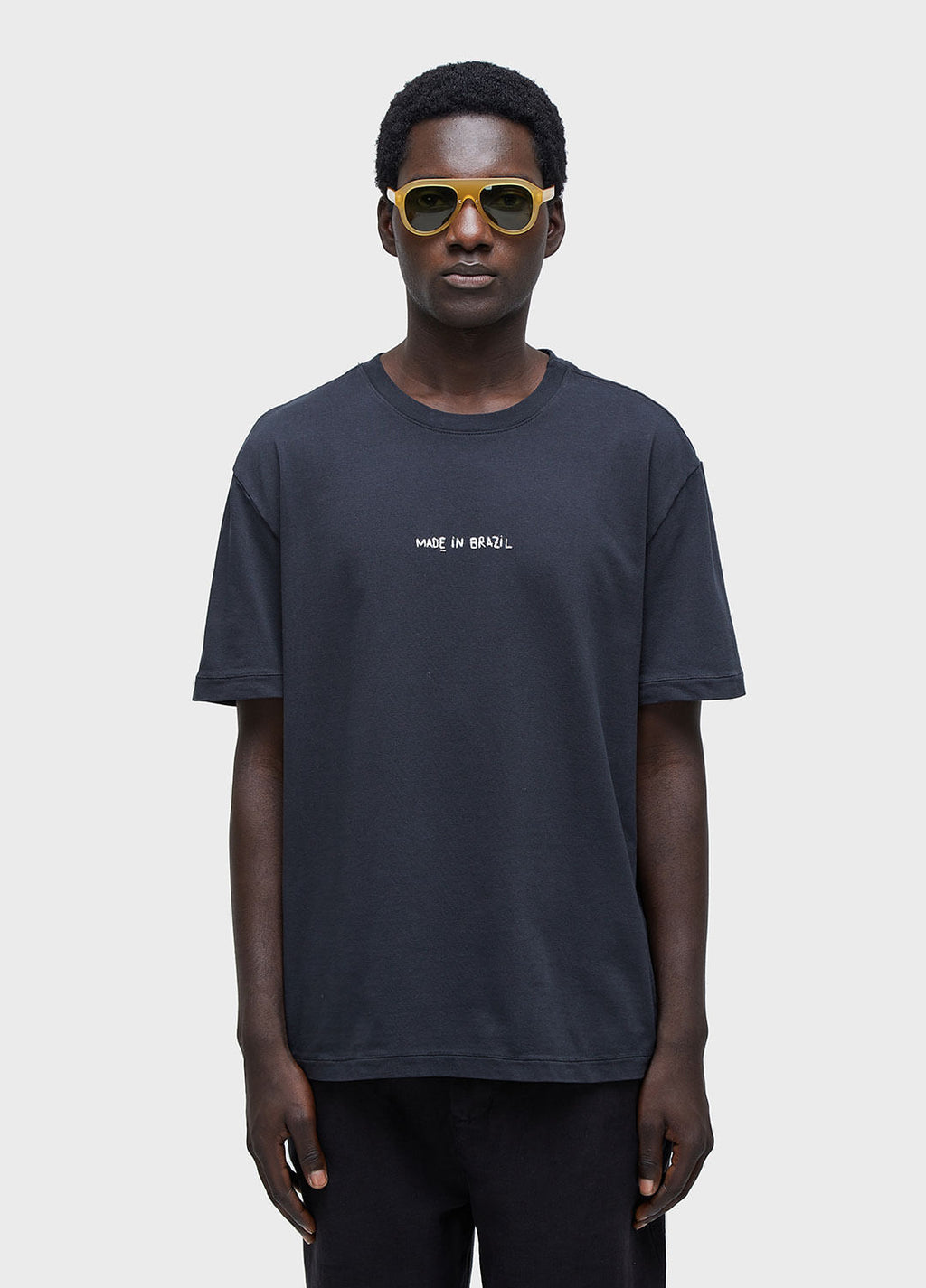 T-SHIRT MADE IN BRAZIL BORDADO MC PRETO