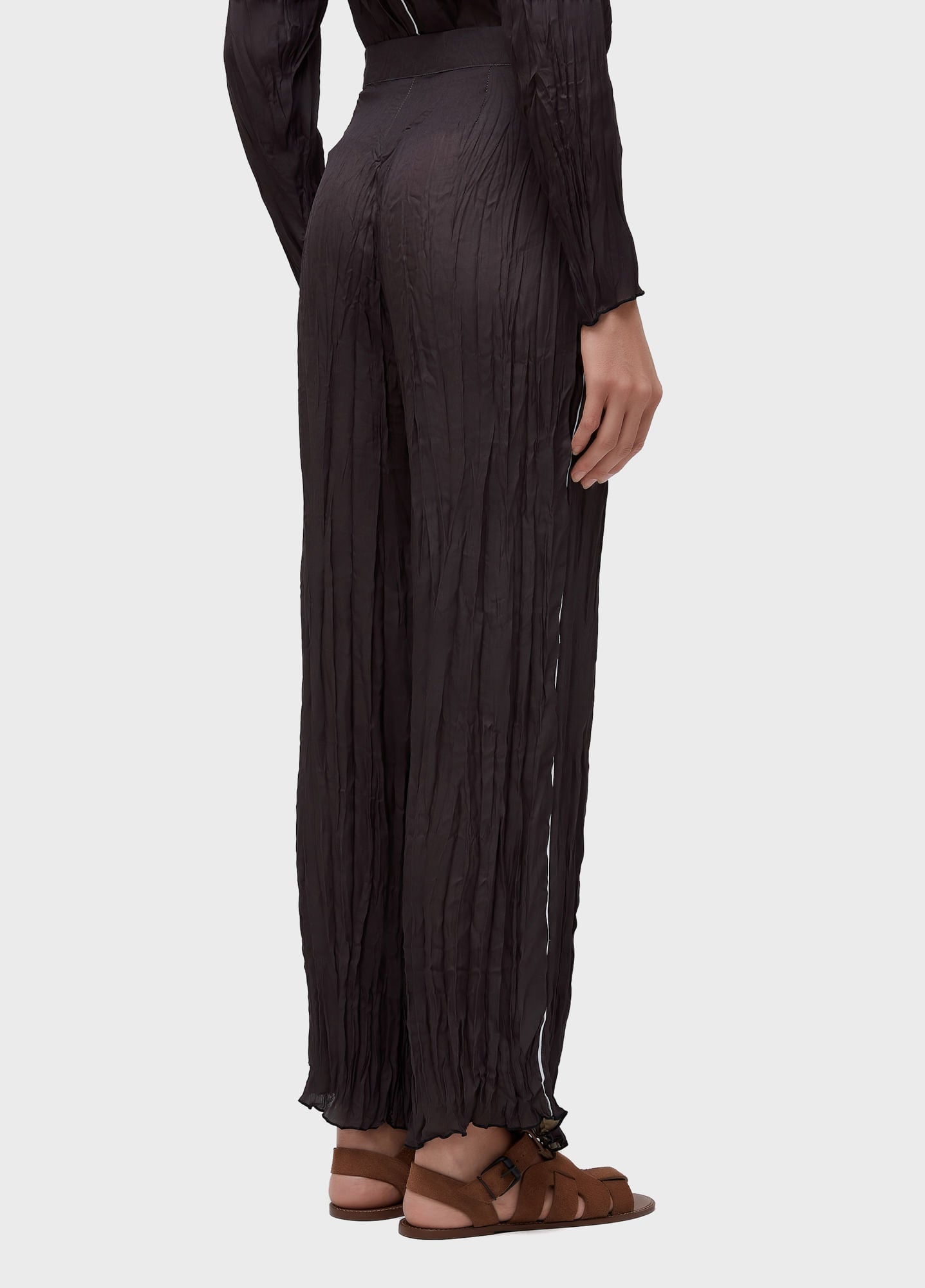 CALÇA RETA WRINKLE SATIN DOUBLE FACE