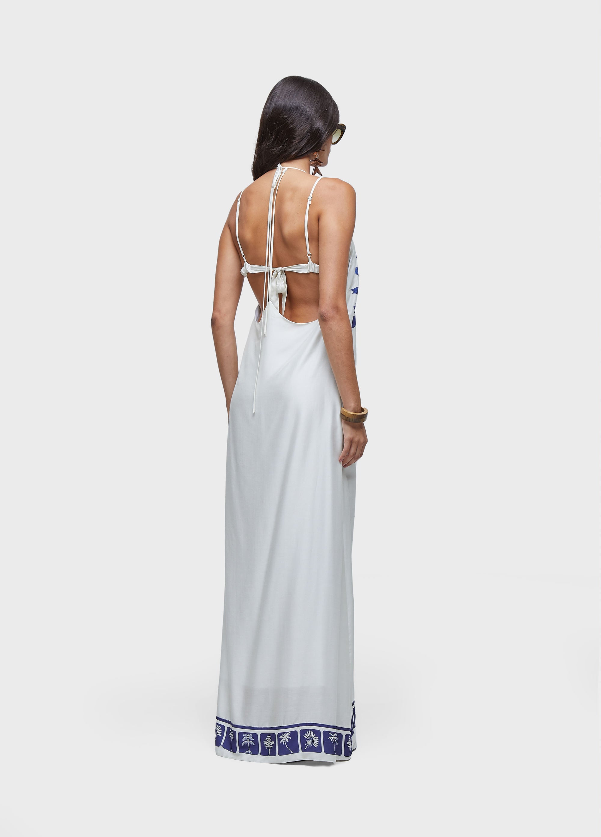 VESTIDO NADADOR AZULEJO OFF-WHITE/AZUL