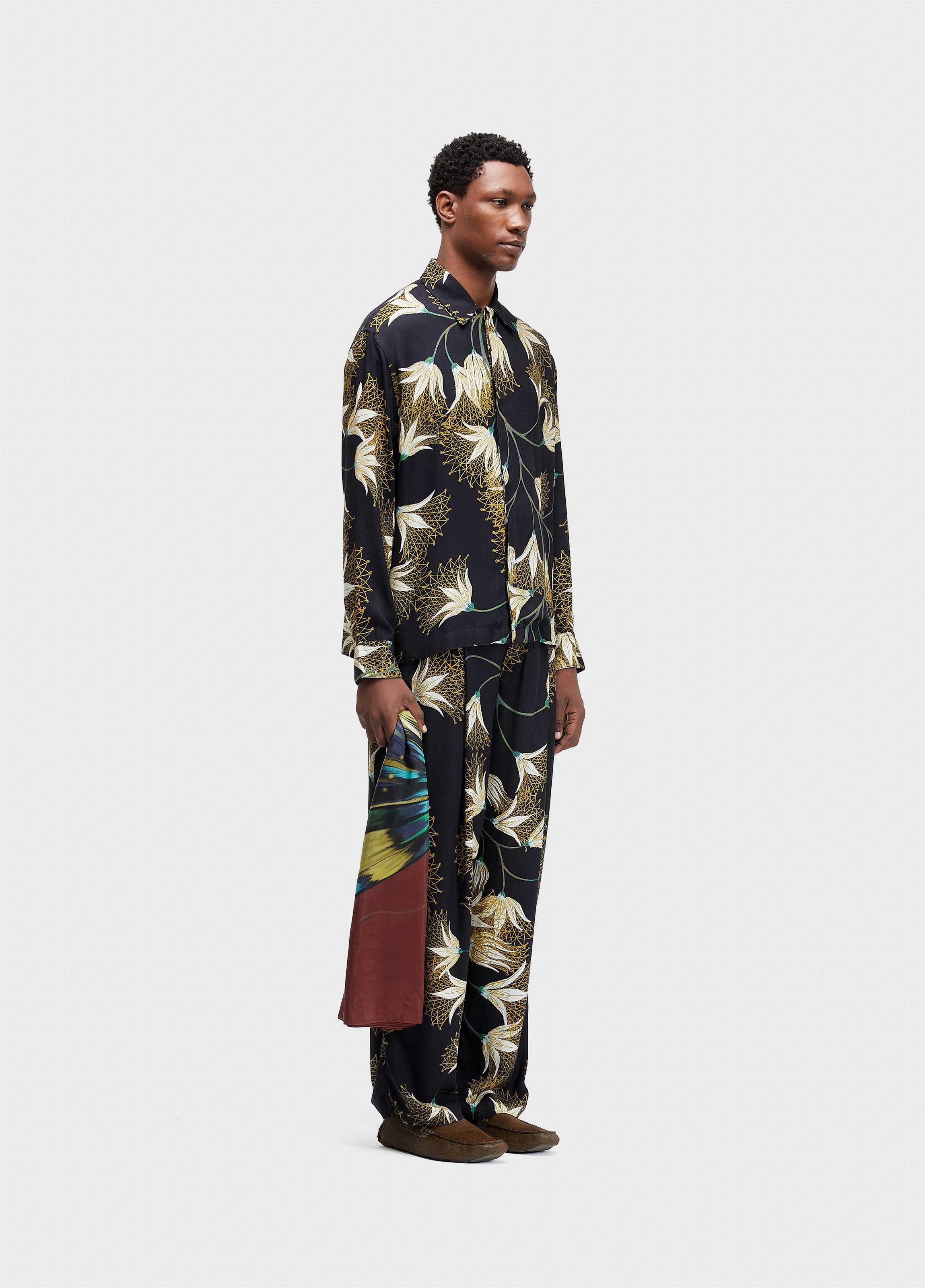 CALÇA JAZZ FLORAL TRAMA