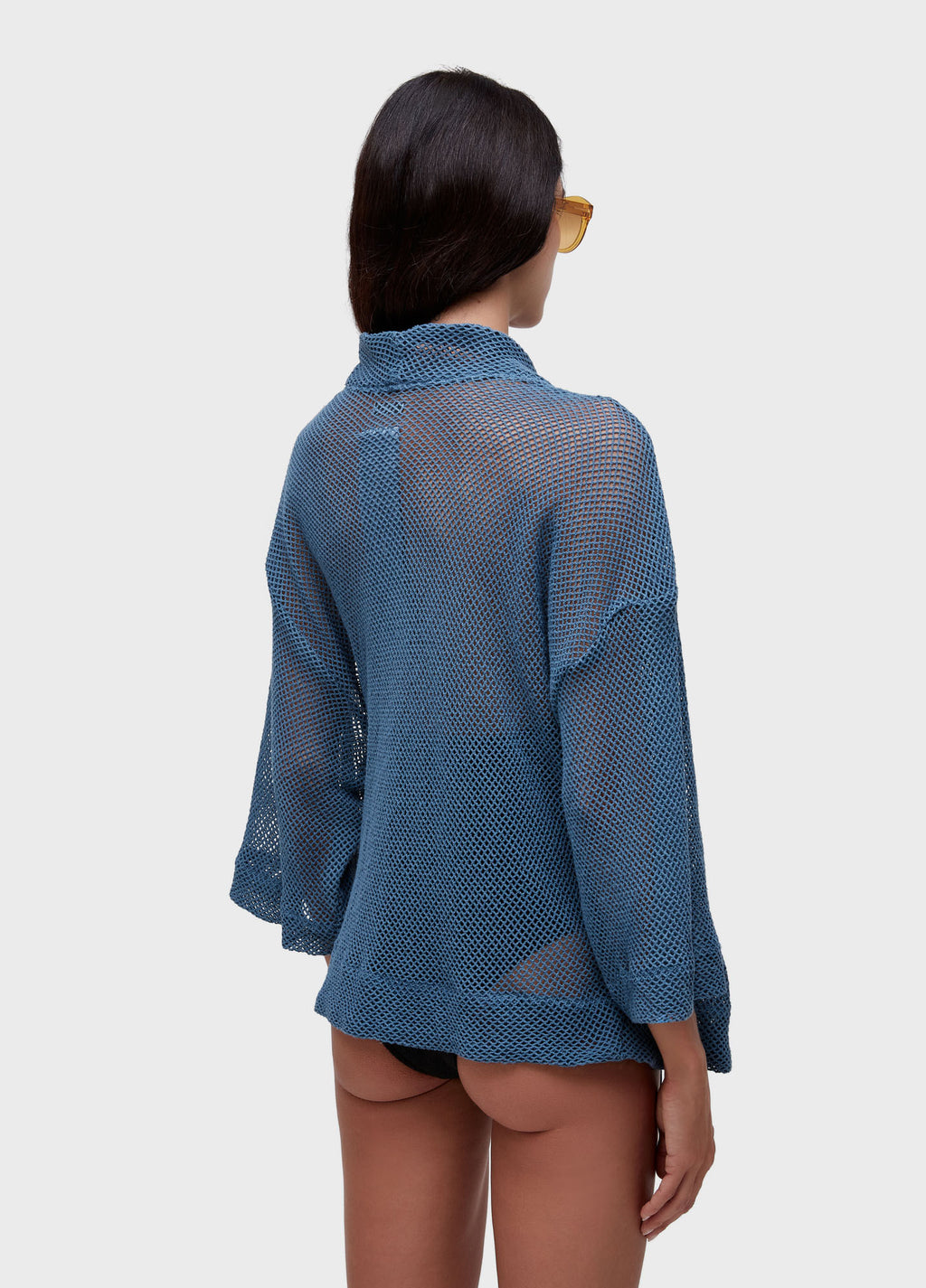 KIMONO TELA MIXED FABRICS AZUL MAR