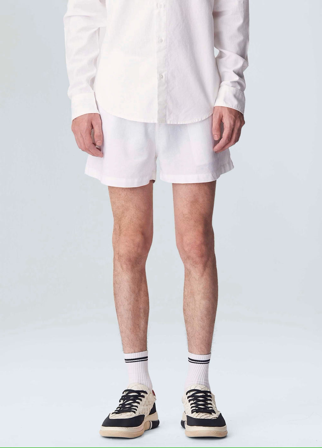 SHORT FLUID LINEN PLEATS