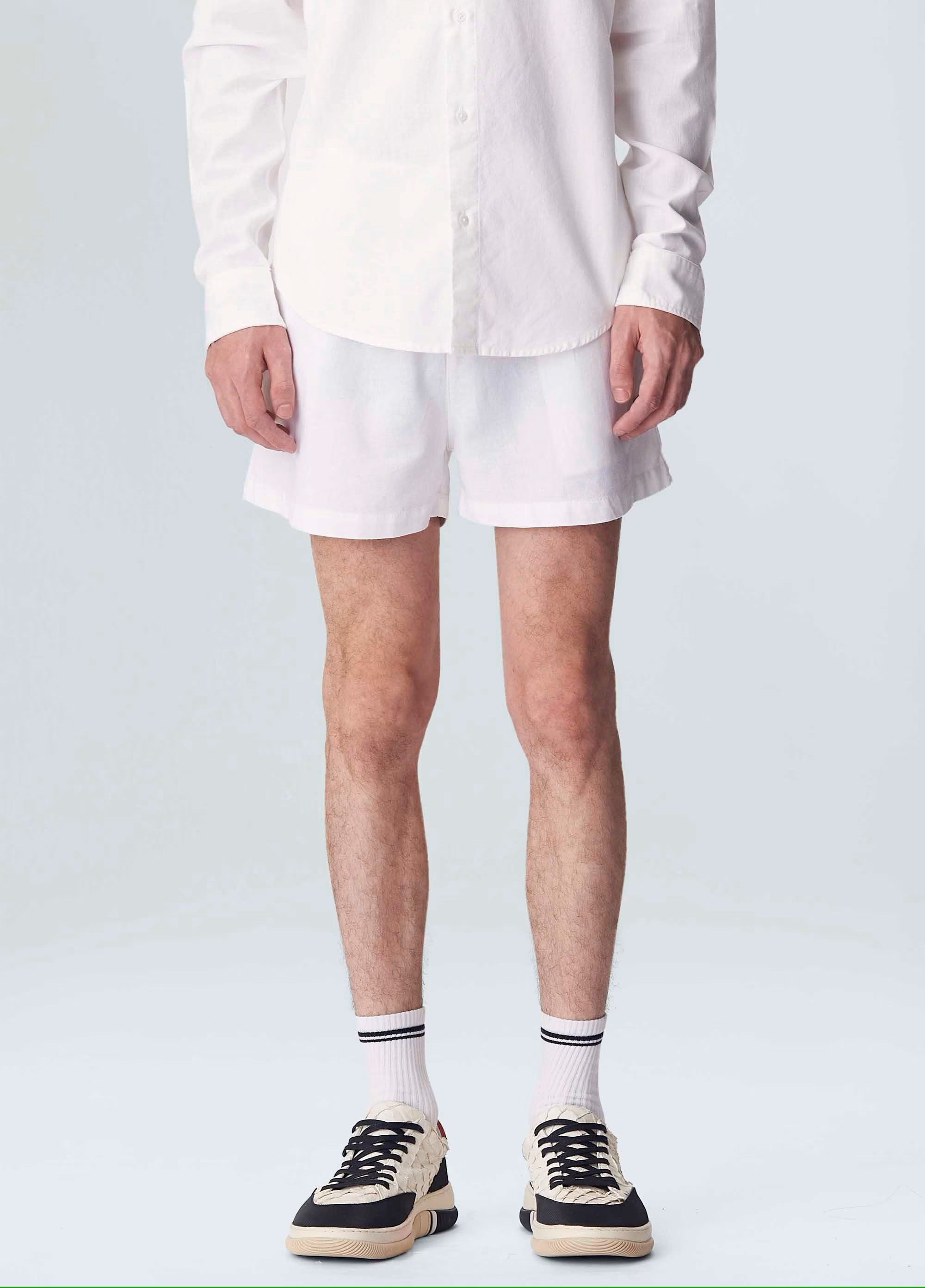 SHORT FLUID LINEN PLEATS