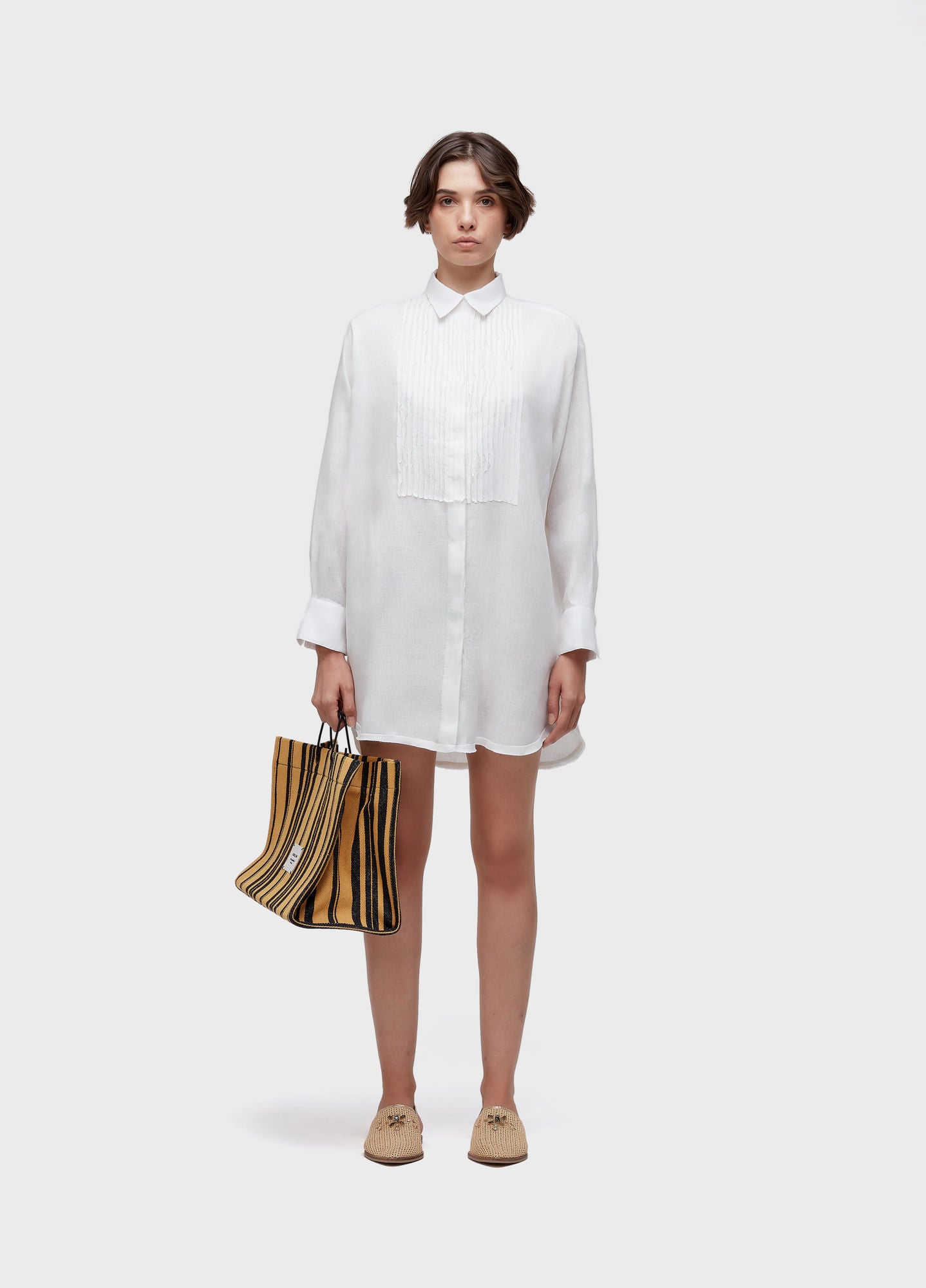 CHEMISE SMOKING VIÉS CURTA