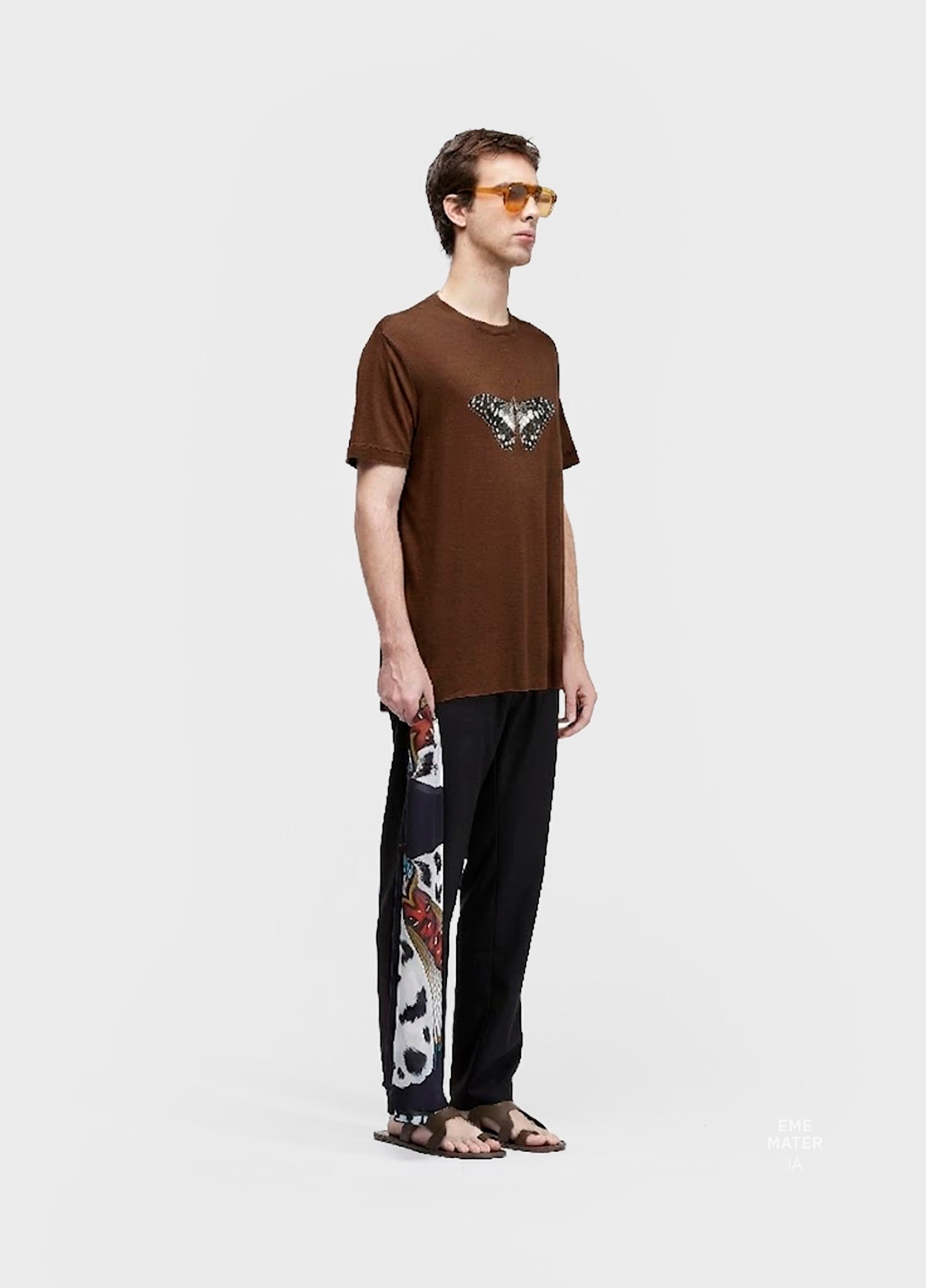 T-SHIRT LIGHT LINEN BUTTERFLY MC