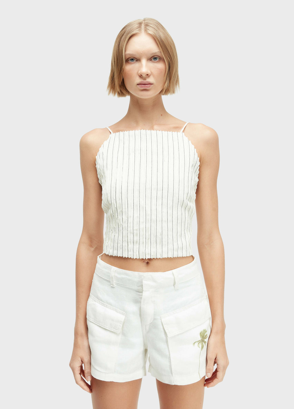 BLUSA TIRAS SMOKING LINEN