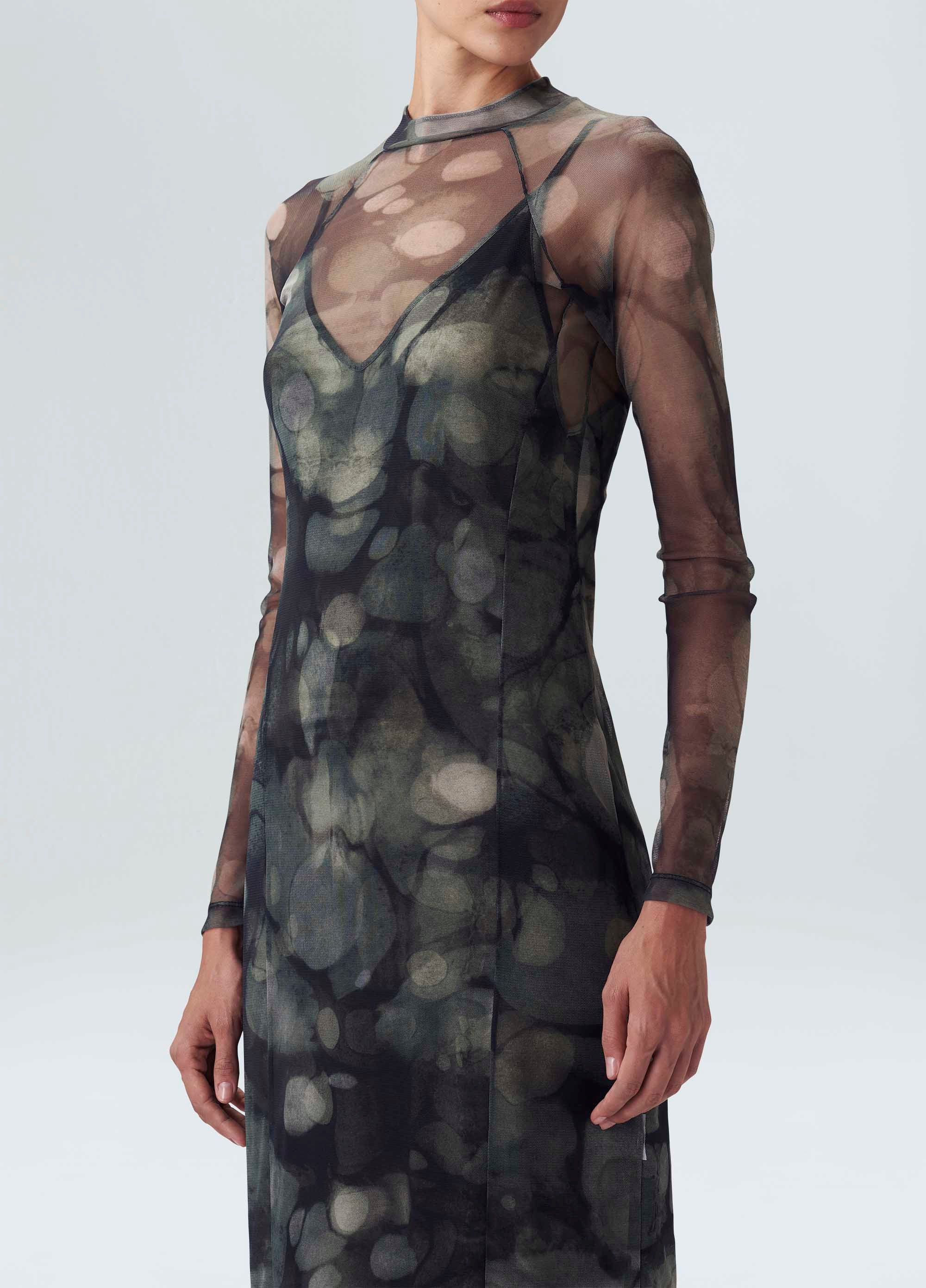 VESTIDO ML LONGO TULE FUNGUS