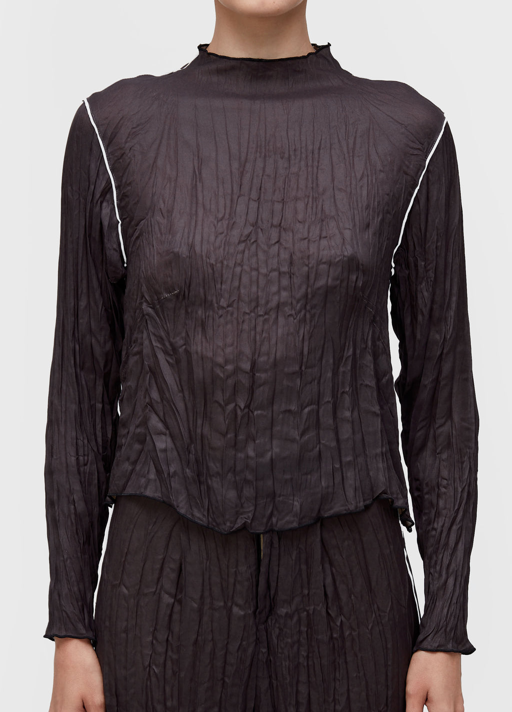 BLUSA ML WRINKLE SATIN DOUBLE FACE