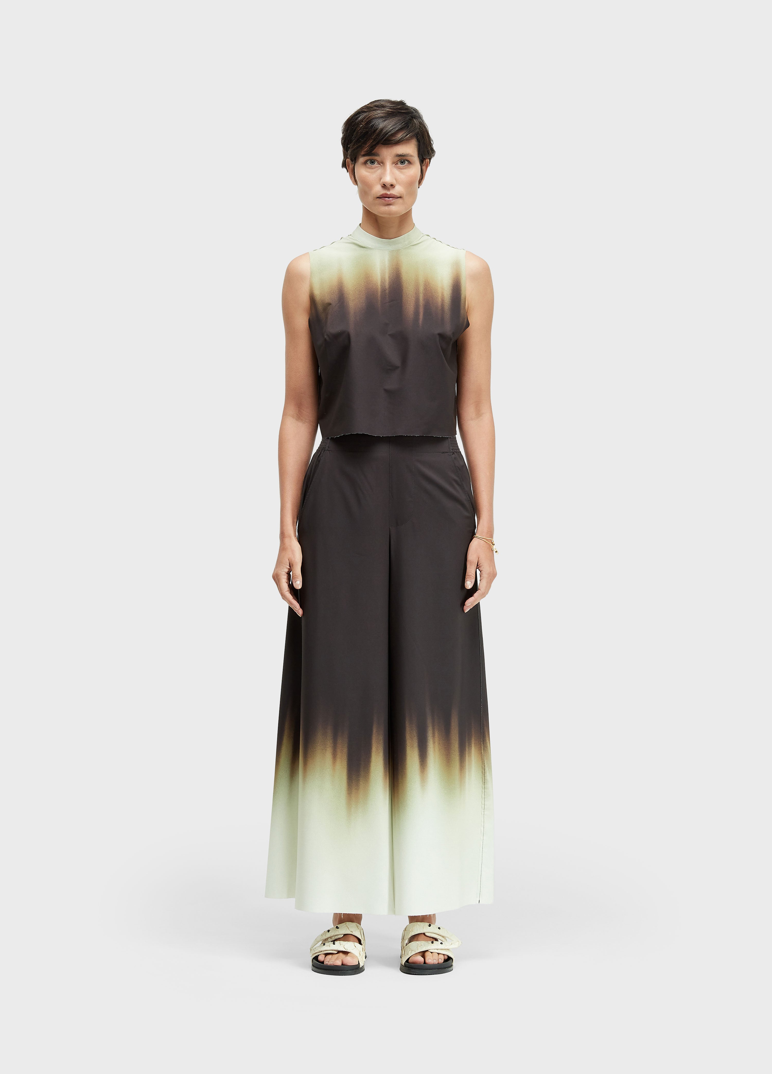 BLUSA CROPPED BLURRED BROWN SUPERLIGHT