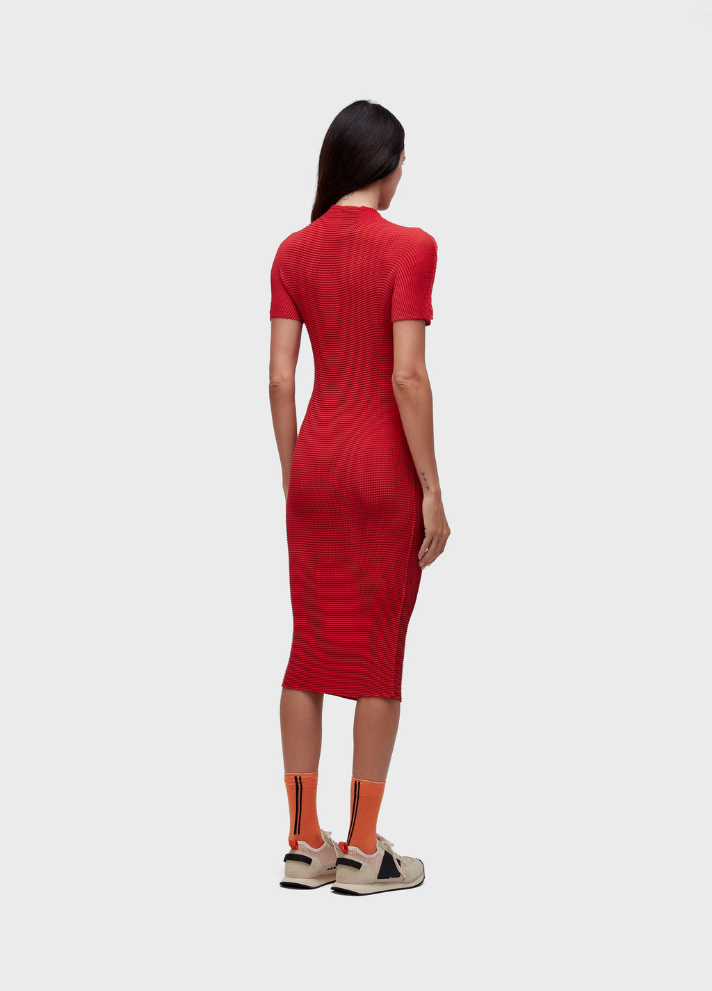 VESTIDO MC MIDI PIXEL VERMELHO ACEROLA