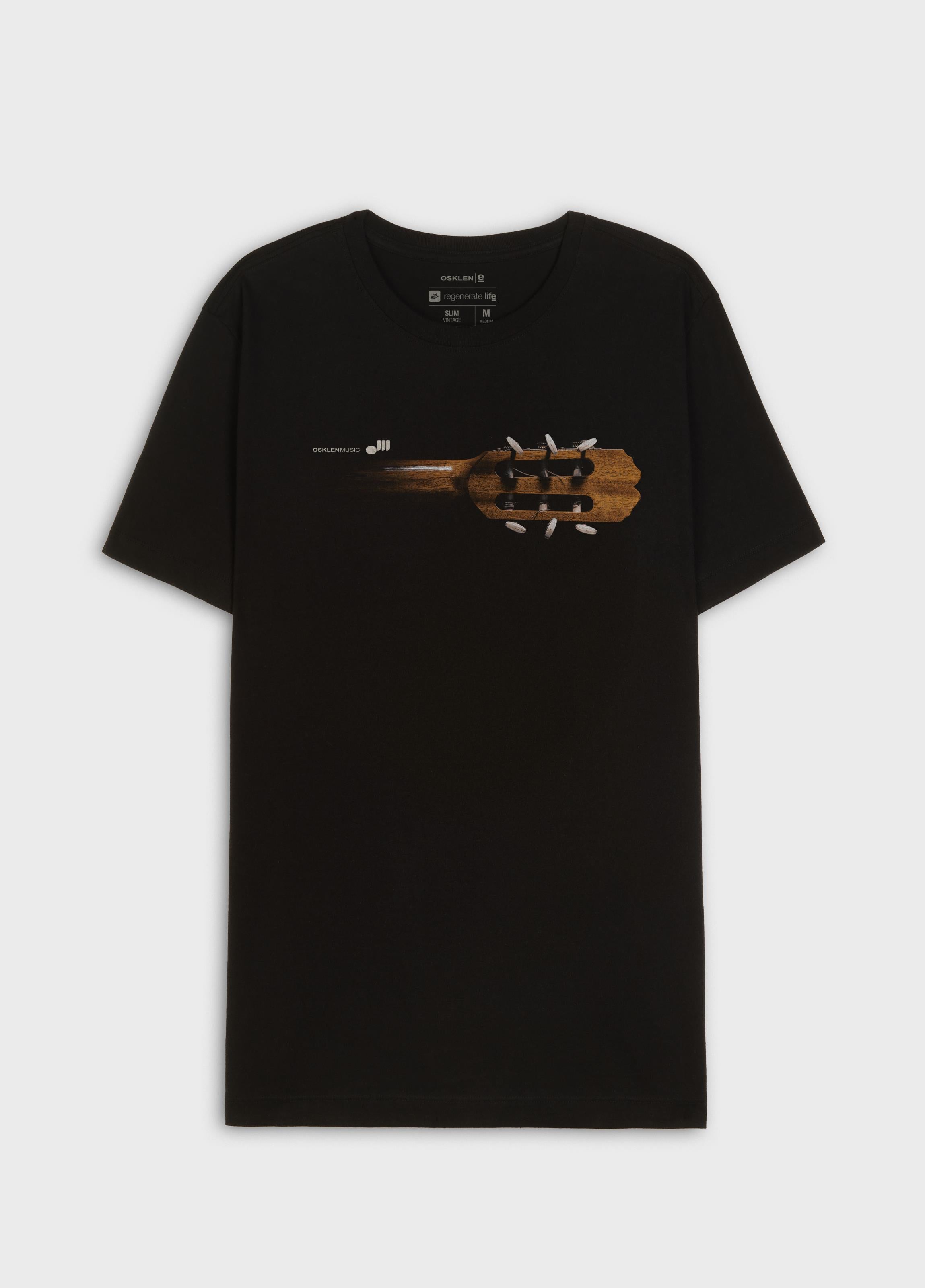 T-SHIRT SLIM VINTAGE ACOUSTIC GUITAR MC PRETO
