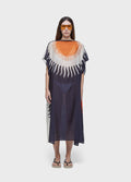 VESTIDO SCARF SOL DUO PRETO/LARANJA