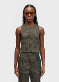 BLUSA SLEEVELESS WINKLE TRICOLINE SATIN