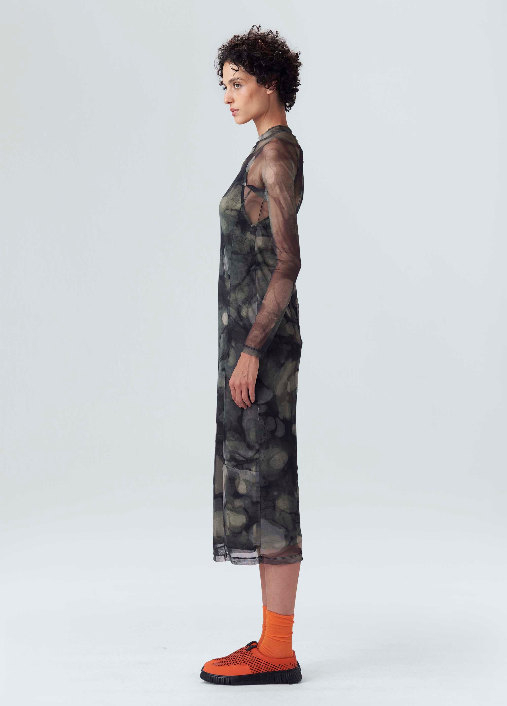VESTIDO ML LONGO TULE FUNGUS
