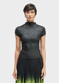 BLUSA MC GOLA PLISSADO CRUNCH PRETO