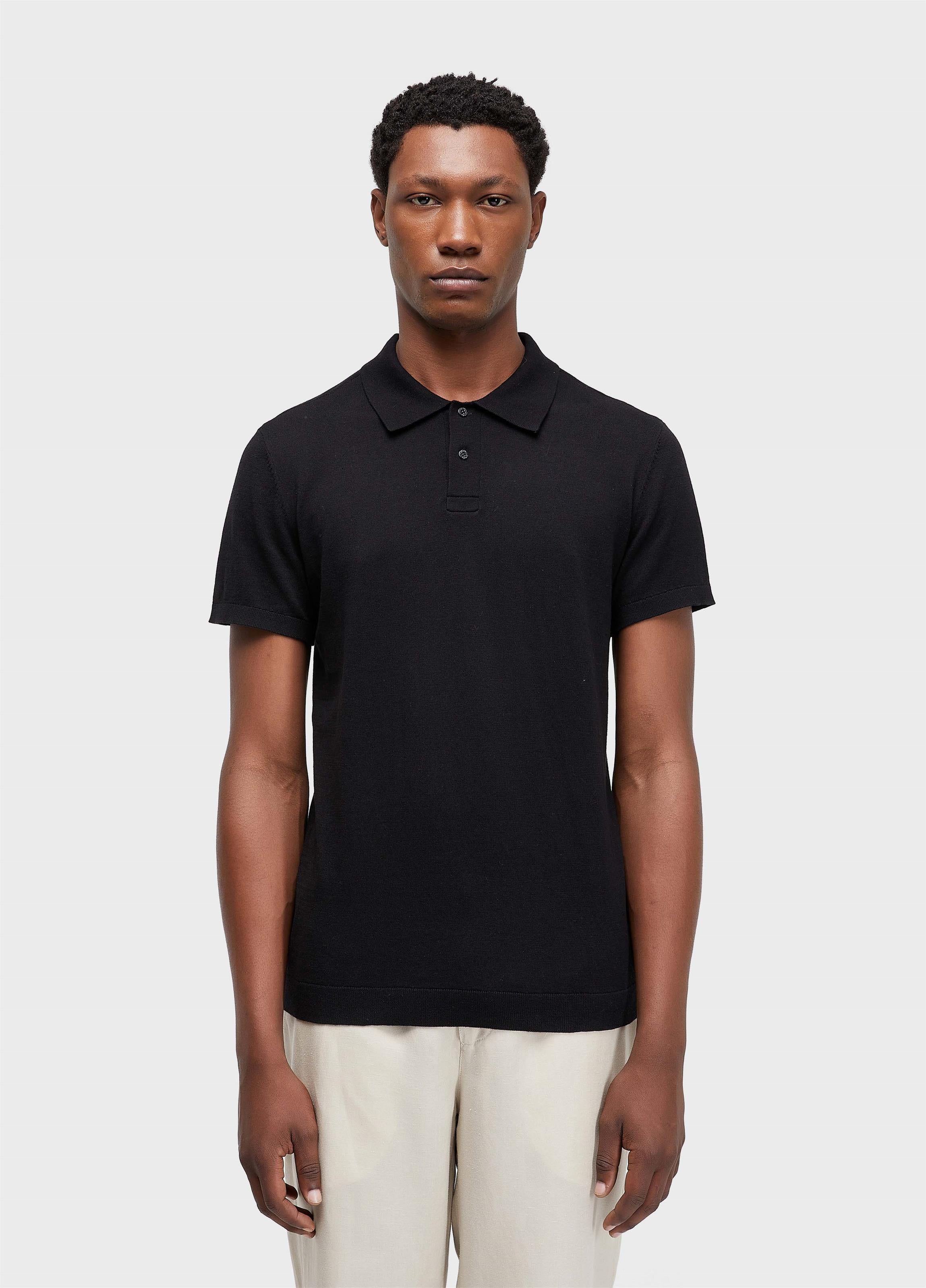 MENS CLASSIC COTTON POLO SHIRT PRETO