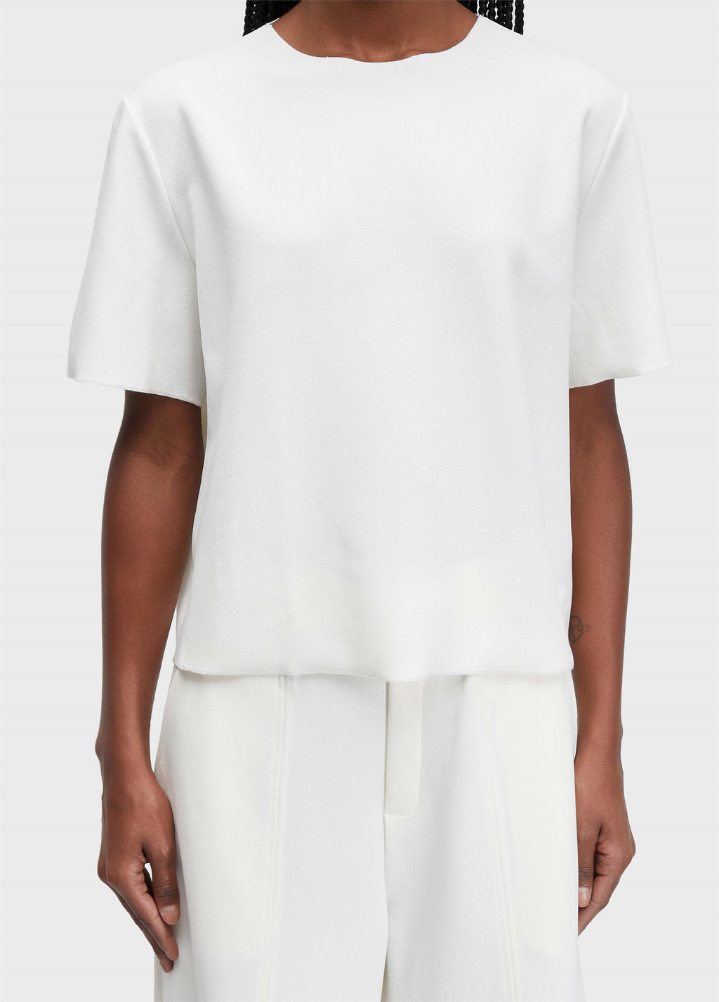 BLUSA FEM RECORTES TEXTURA OFF-WHITE
