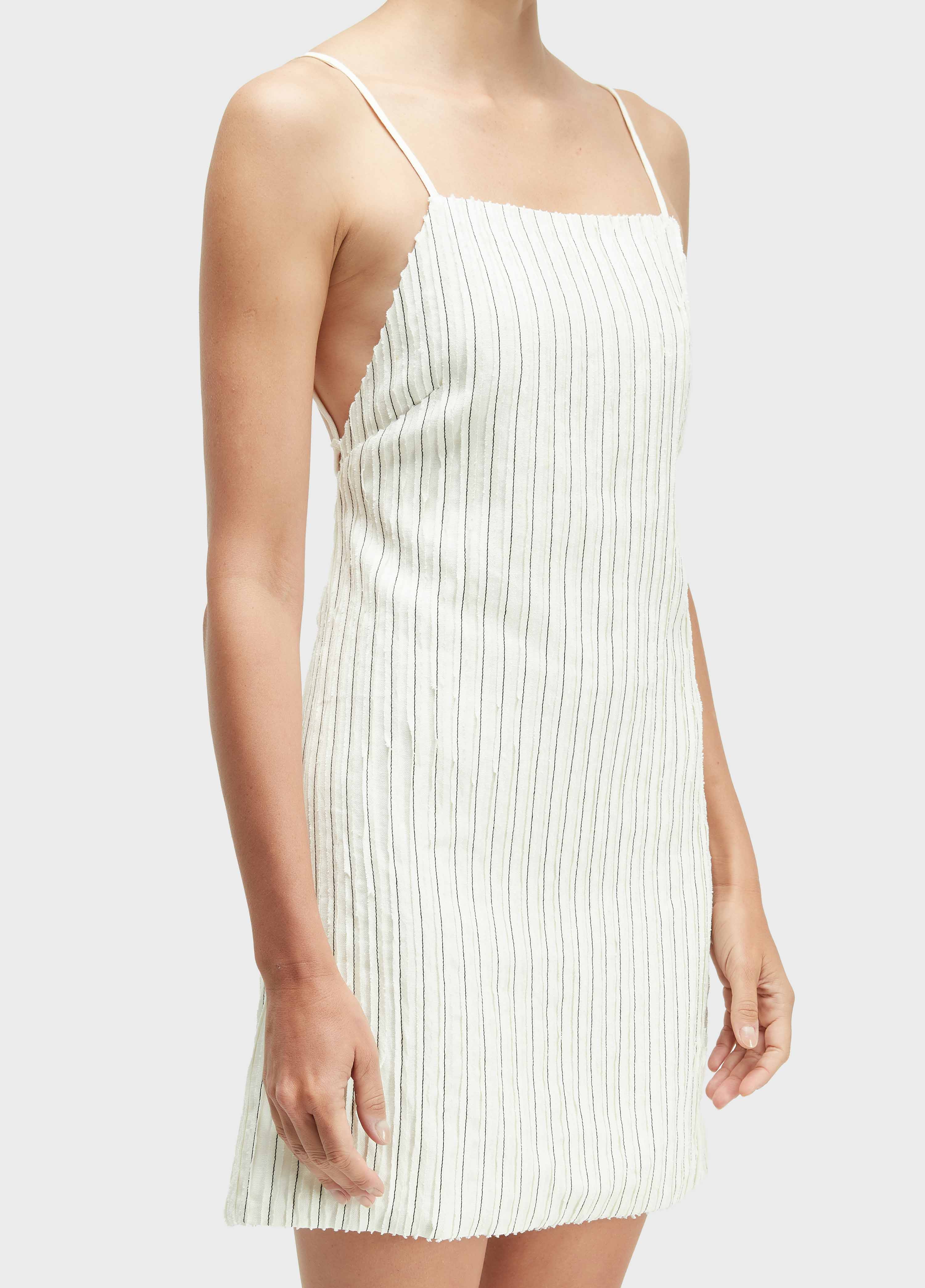 VESTIDO TIRAS SMOKING LINEN