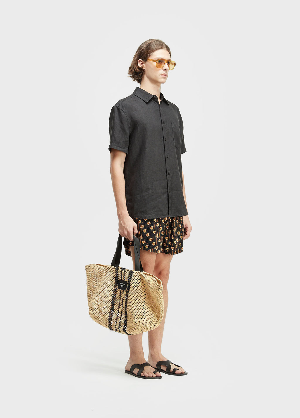 BOLSA TOTE TELA PRANCHAO NATURAL/PRETO