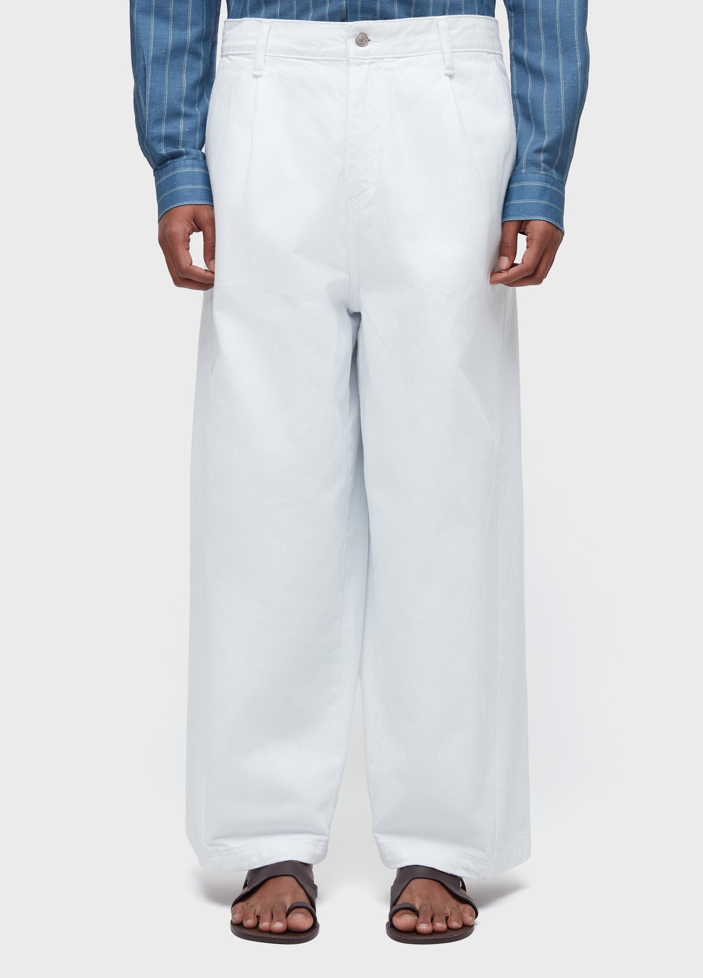 CALÇA OVER WIDE TWILL BRANCO