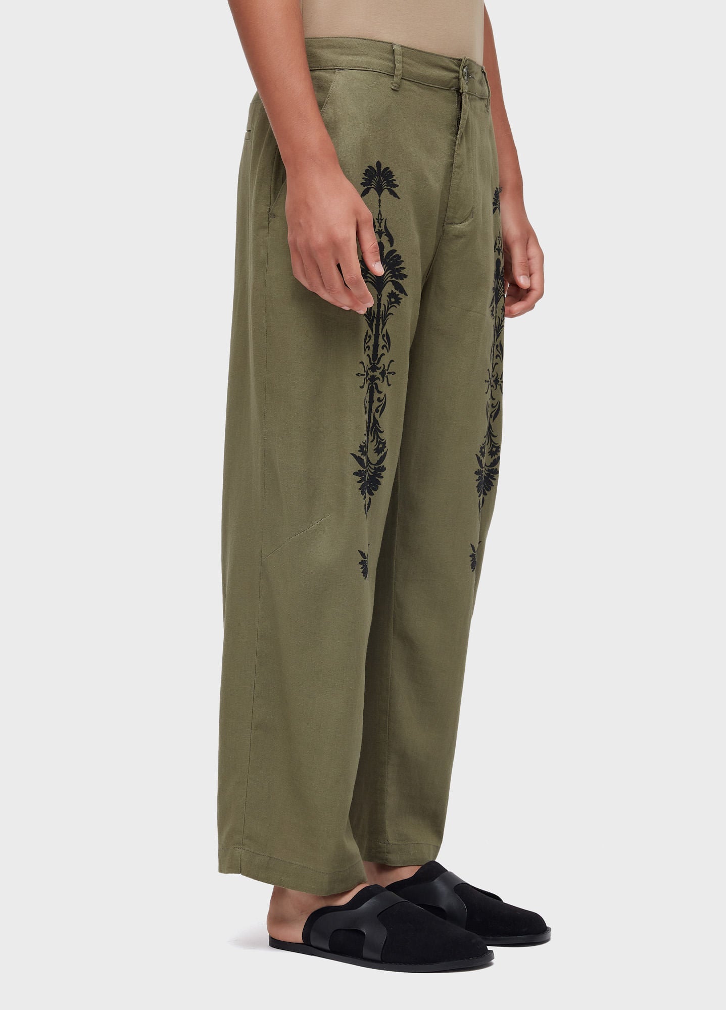 CALÇA LINEN PALMEIRA ARABESCOS